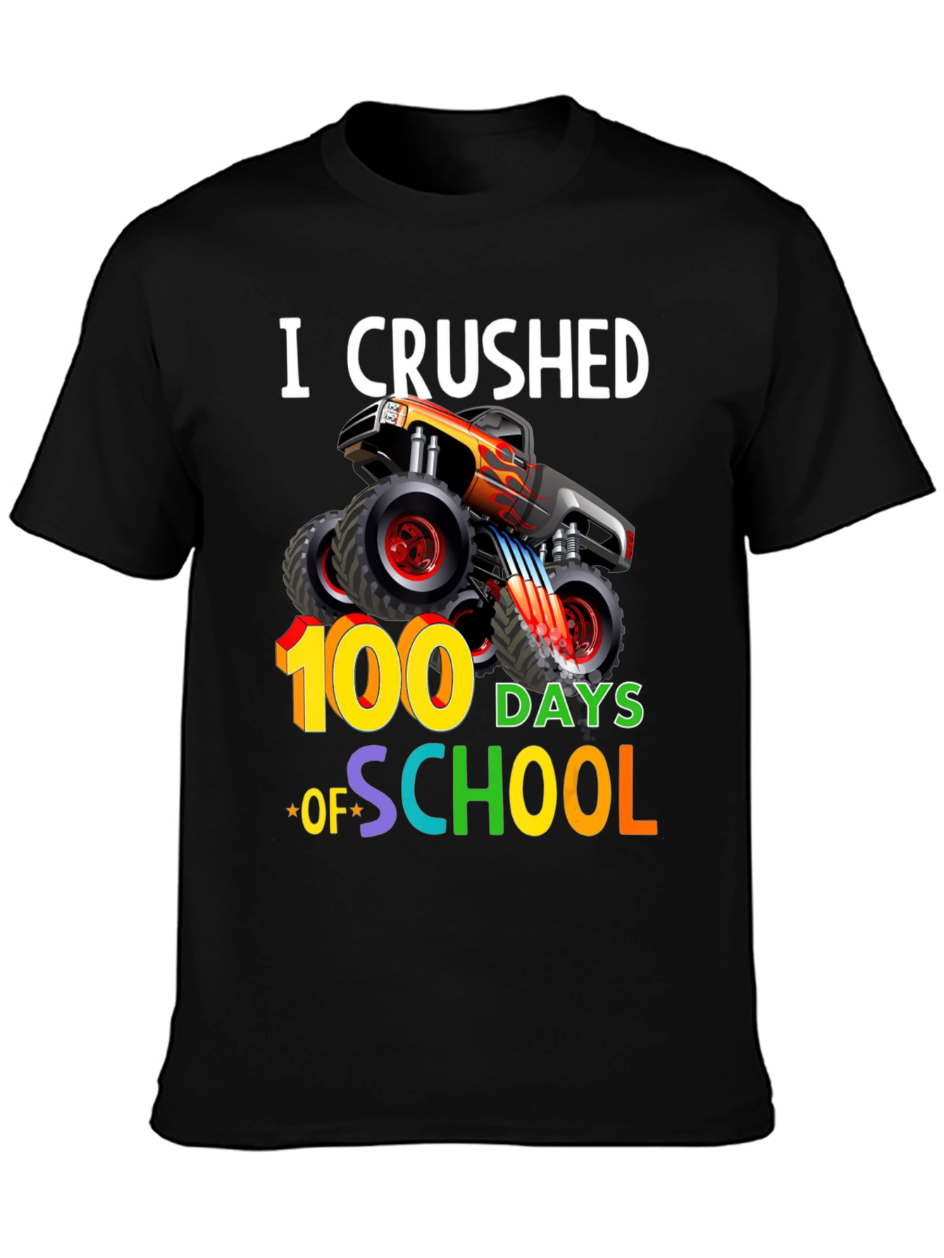Crushed 100 Days of School Monster Truck T-Shirt - 3