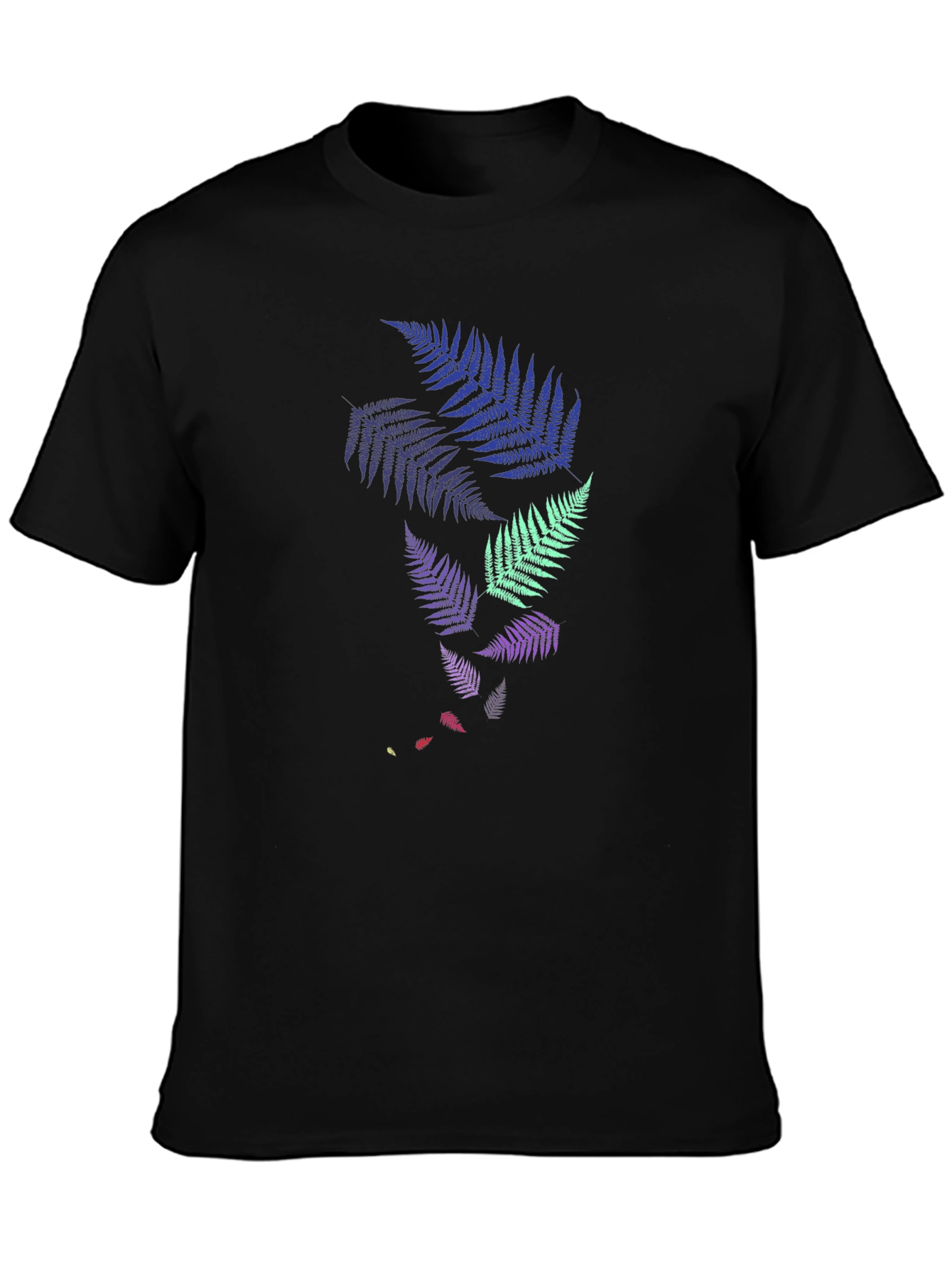 Black Fern Design Black T-Shirt view 3