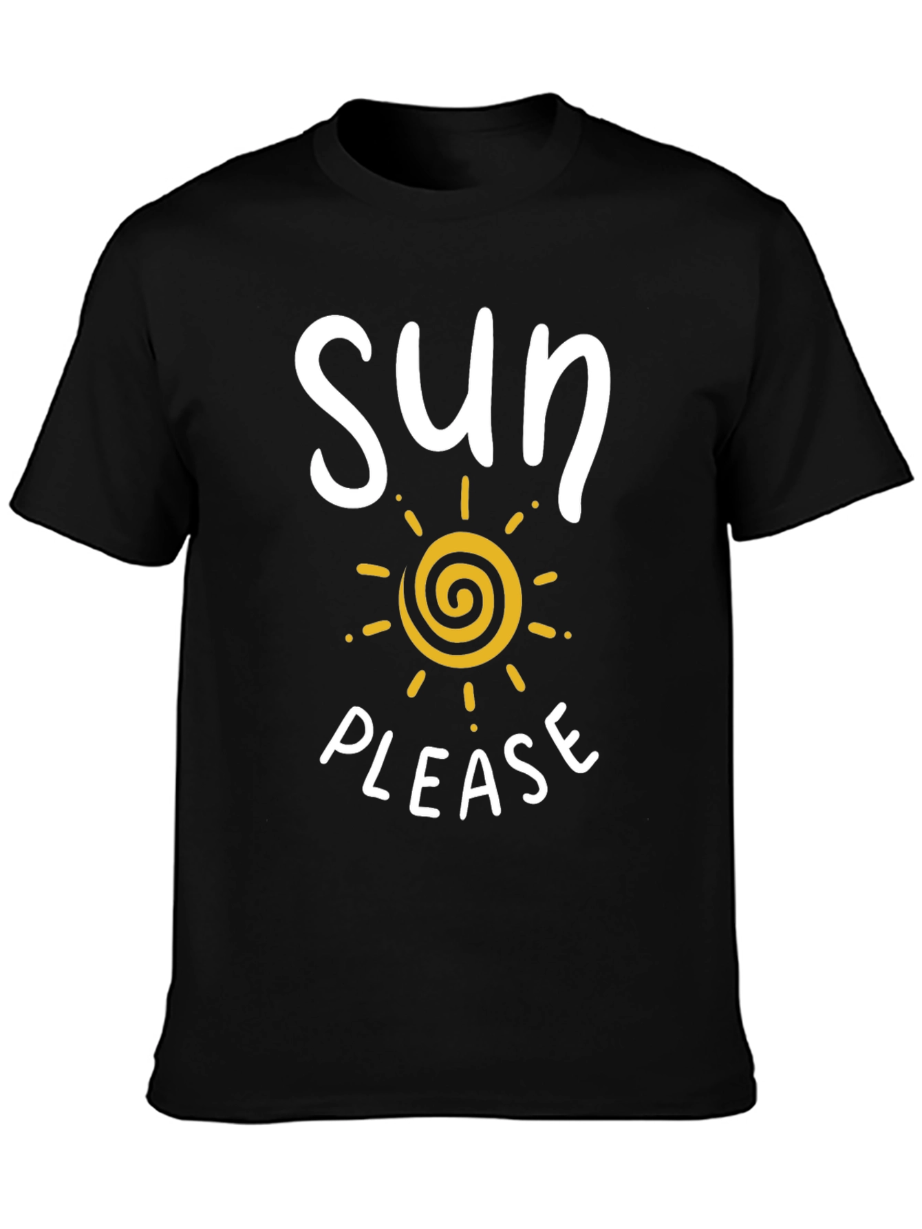 Black Sun Please Graphic Tee - Black Cotton T-Shirt view 3