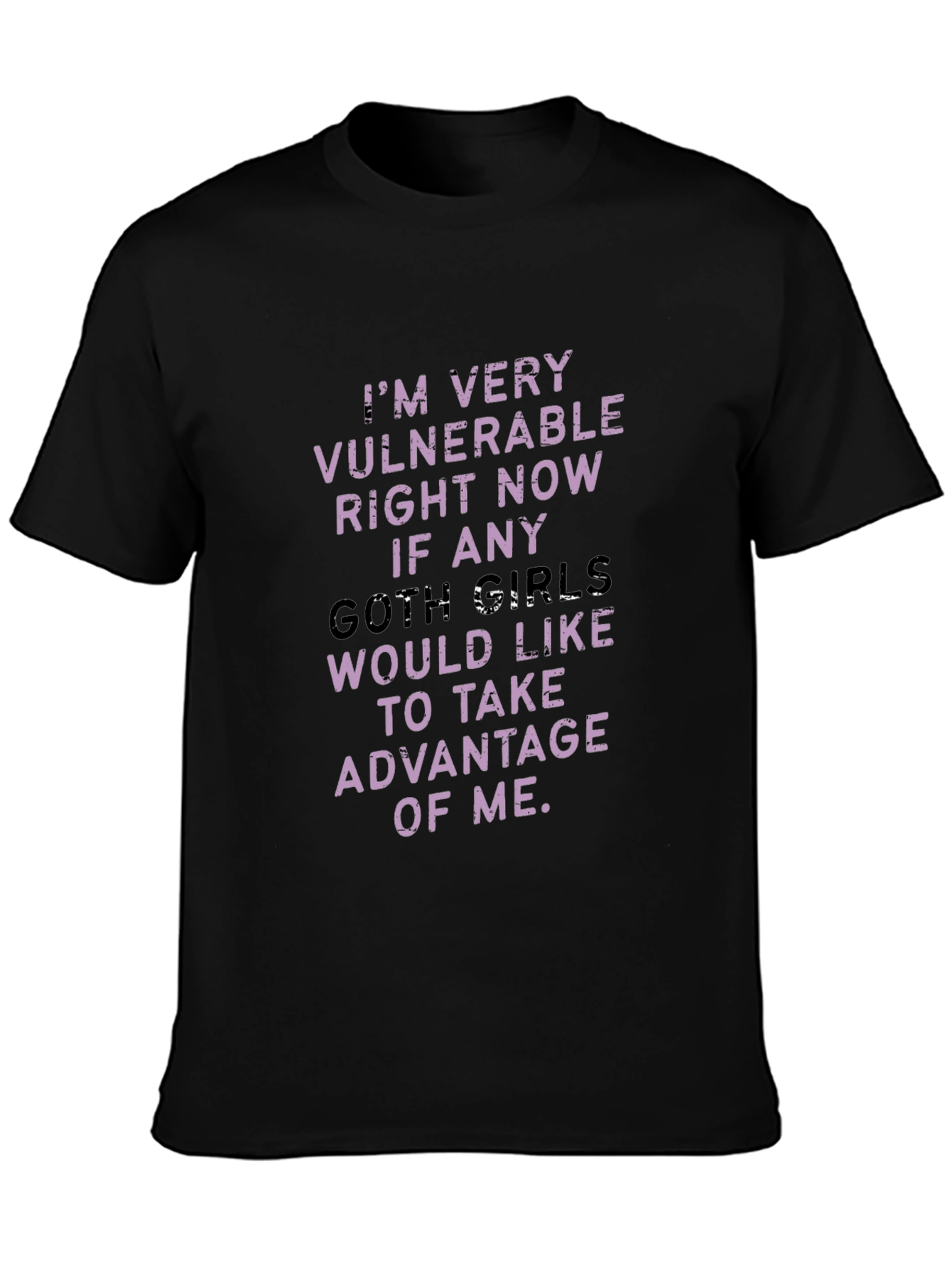 Black Vulnerable Goth Girls T-Shirt view 3