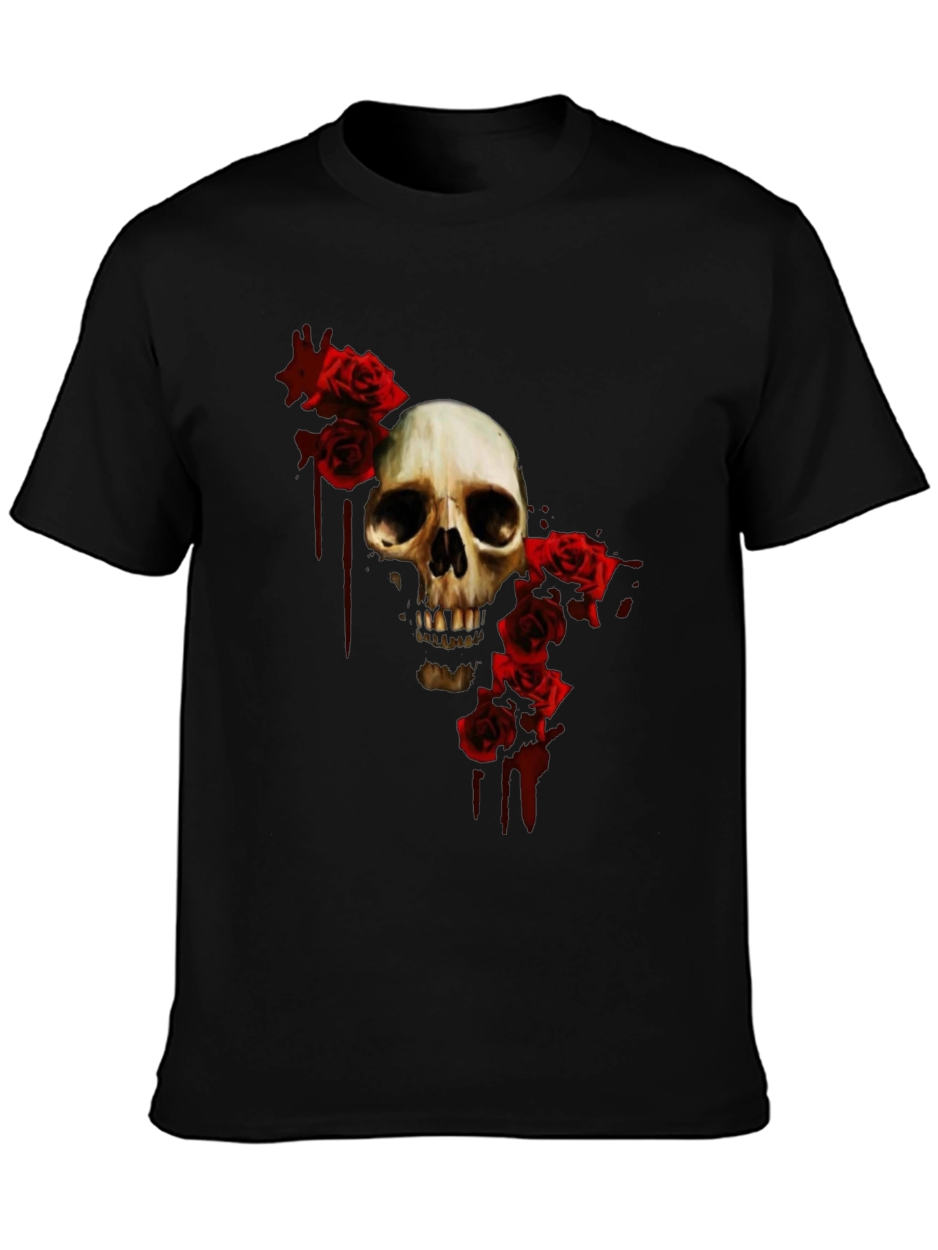 Skull and Roses Graphic T-Shirt - Gothic Style - 3
