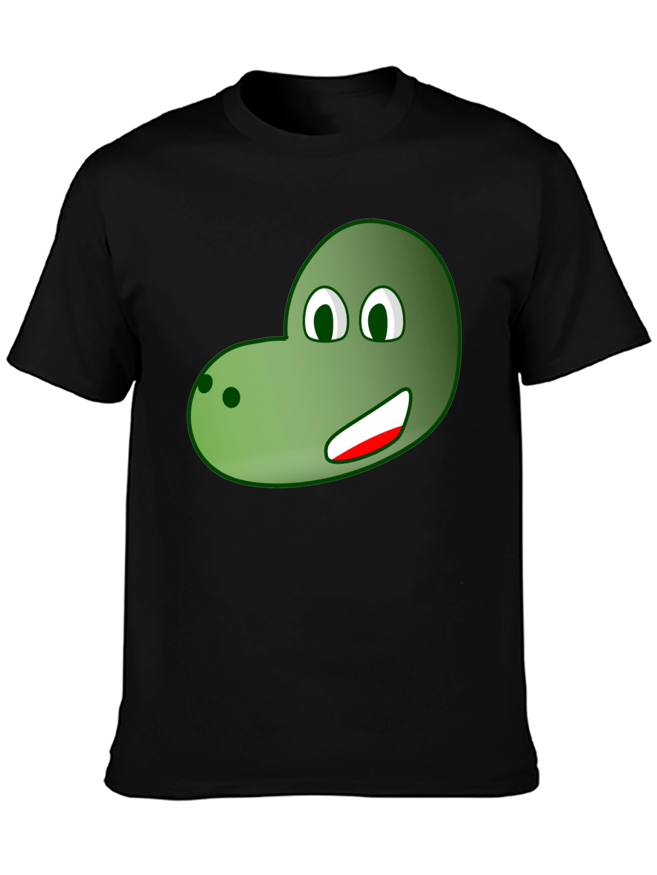 Black Cartoon Dinosaur Face Graphic Tee view 3