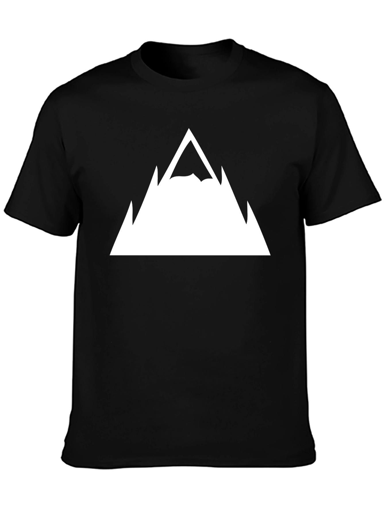 Black Mountain Peak Graphic Tee - Black Cotton T-Shirt view 3