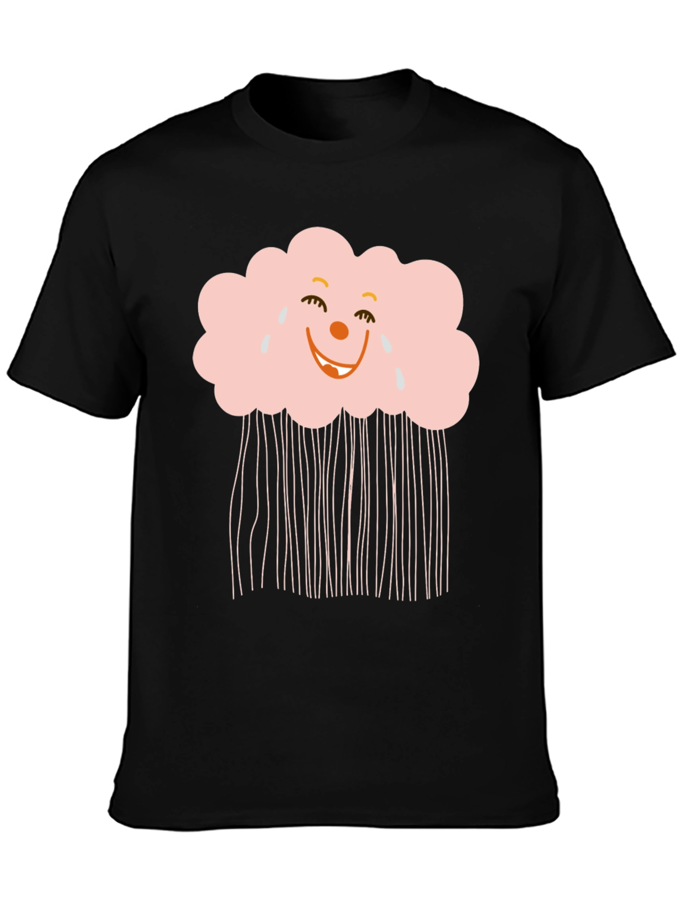 Black Funny Cloud T-Shirt - Black Cotton Tee view 3