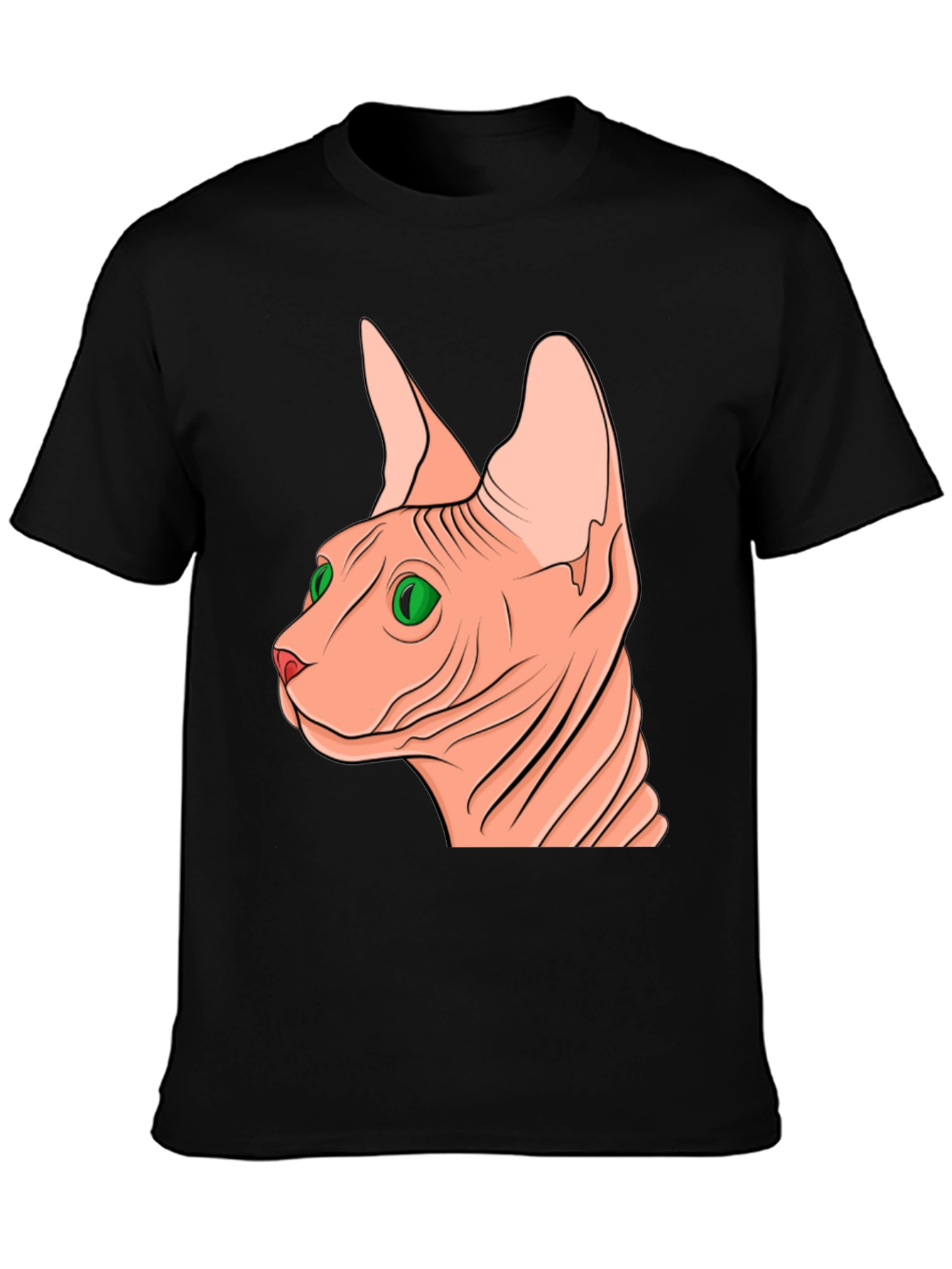 Black Sphynx Cat Graphic Tee - Unique Design view 3