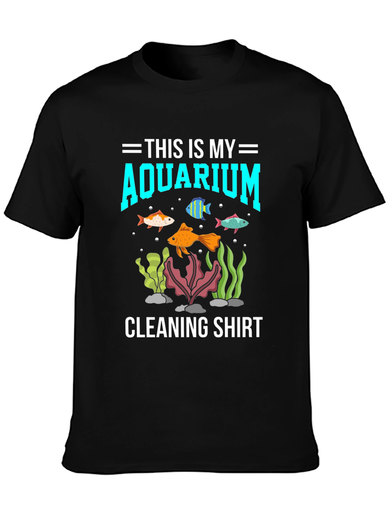 Black Aquarium Cleaning Shirt - Funny Fish Keeper Tee view 3