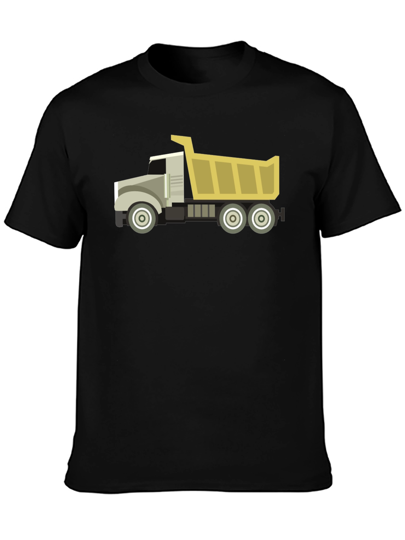 Black Dump Truck Graphic Tee - Black Cotton Blend view 3