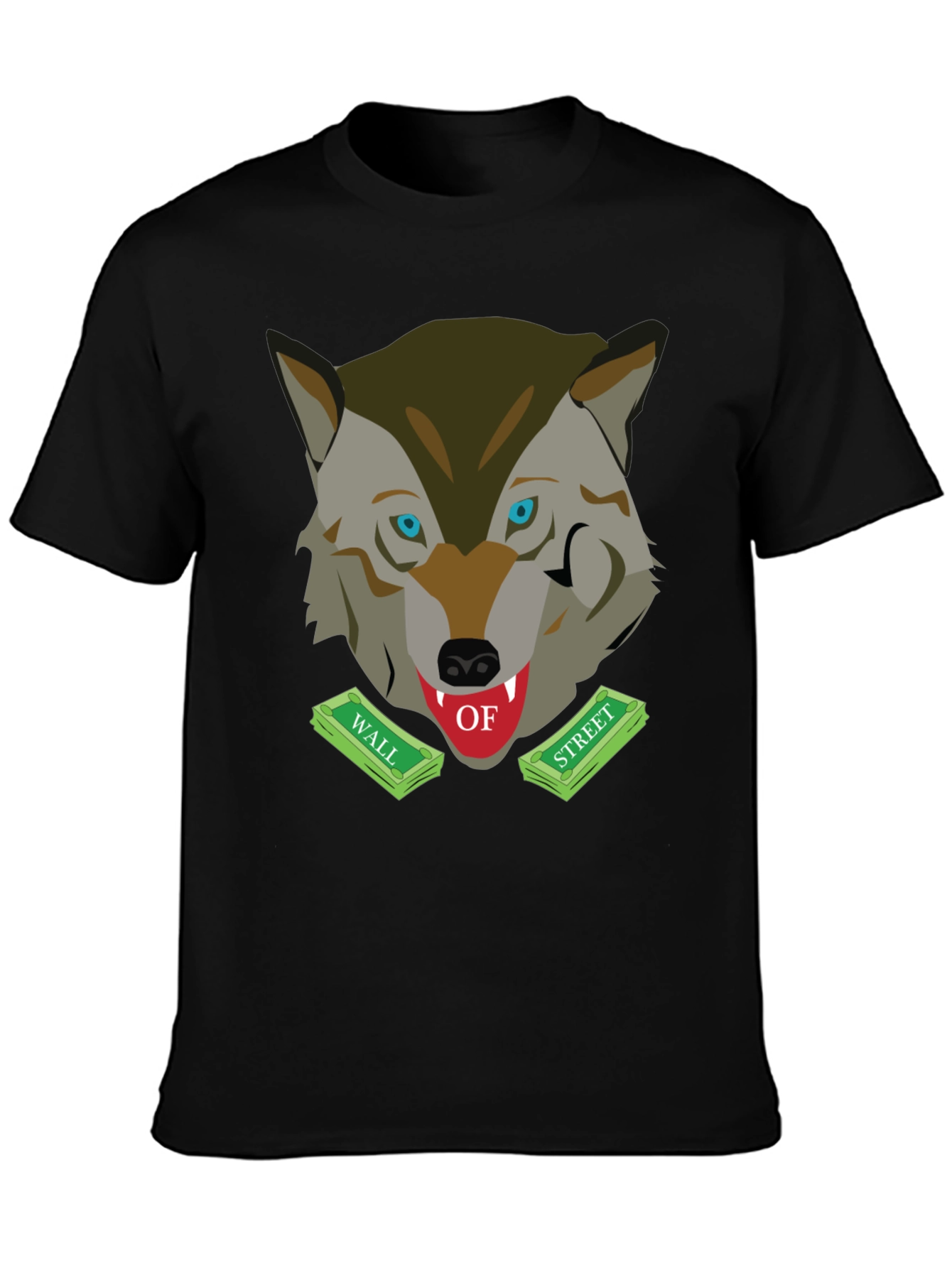Black Wolf of Wall Street Graphic T-Shirt view 3