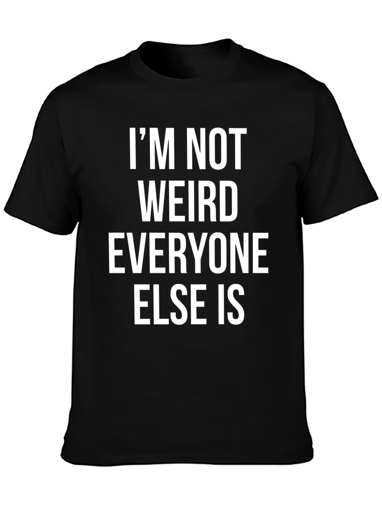 Black Funny 'I'm Not Weird' Graphic Print Black T-Shirt view 3