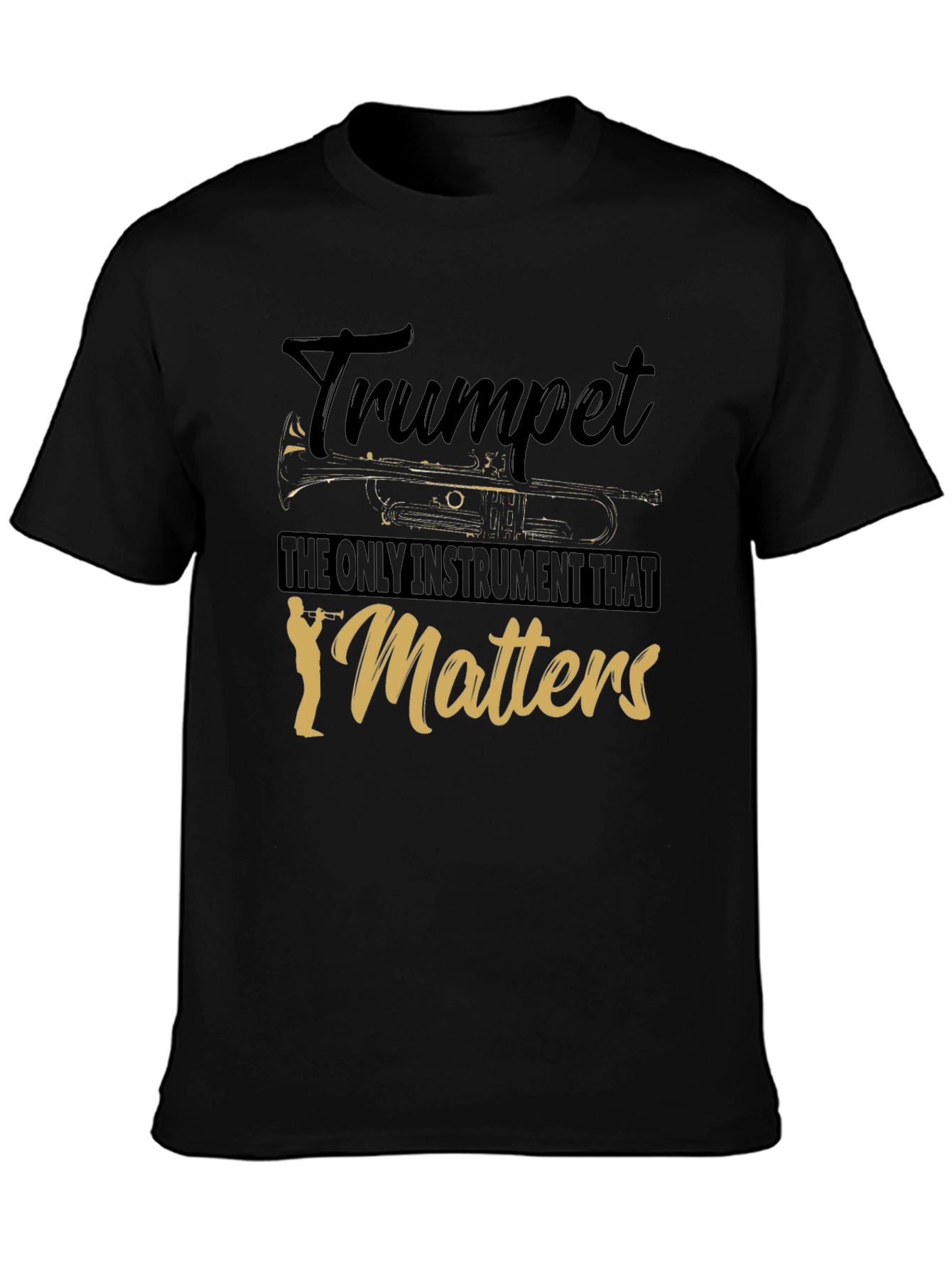 Black Trumpet Matters Graphic T-Shirt - Music Lover Tee view 3