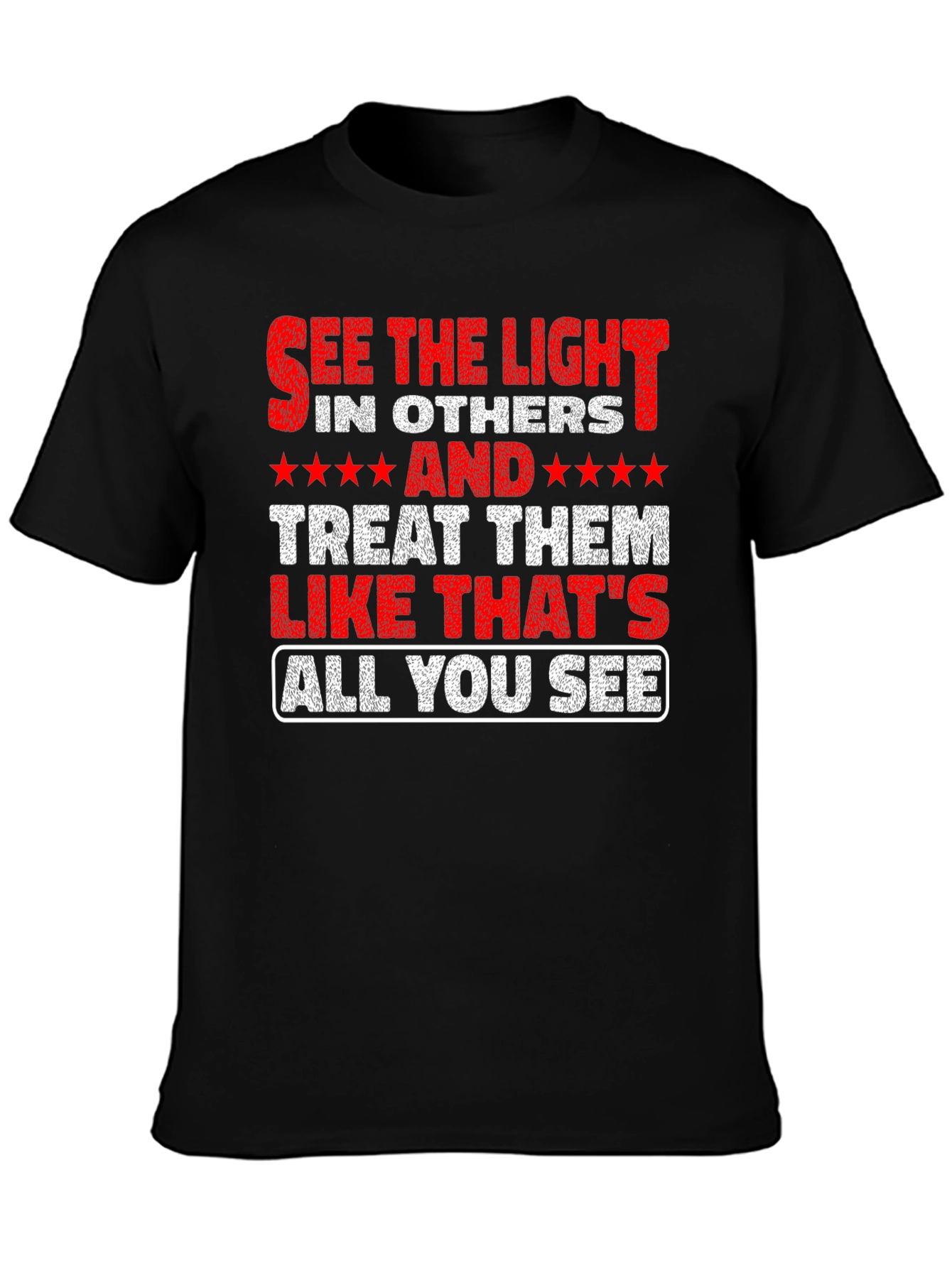 Black See the Light T-Shirt - Inspirational Message Tee view 3