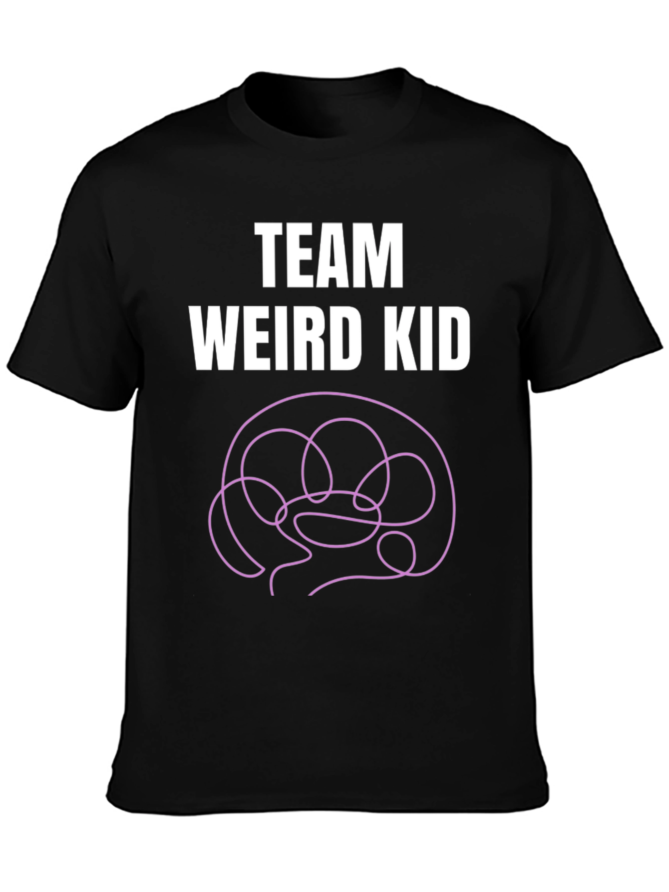 Black Team Weird Kid T-Shirt - Funny Brain Tee view 3