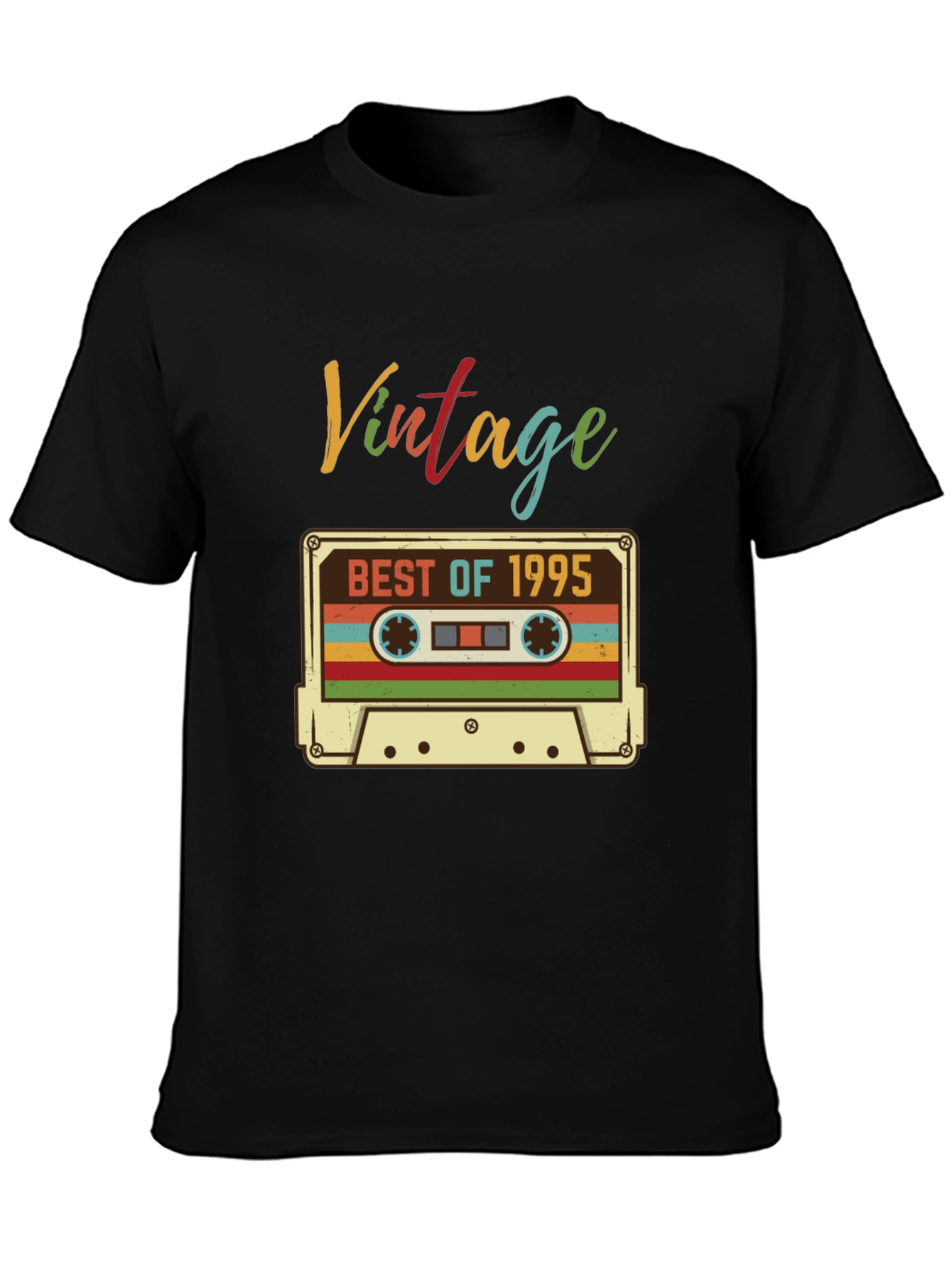 Black Vintage 1995 Cassette T-Shirt view 3