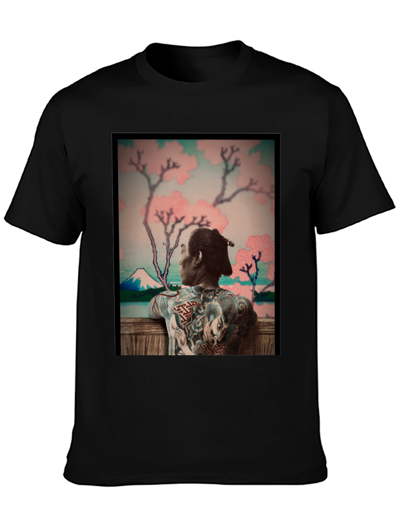 Black Japanese Art Tattoo T-Shirt - Unique Graphic Tee view 3