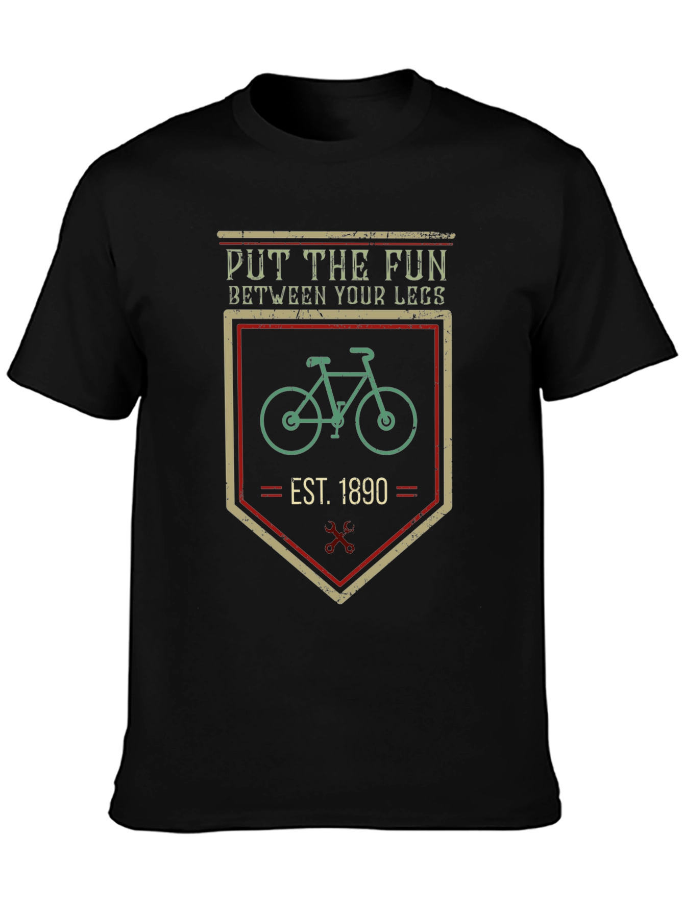 Black Fun Between Your Legs Bicycle T-Shirt view 3