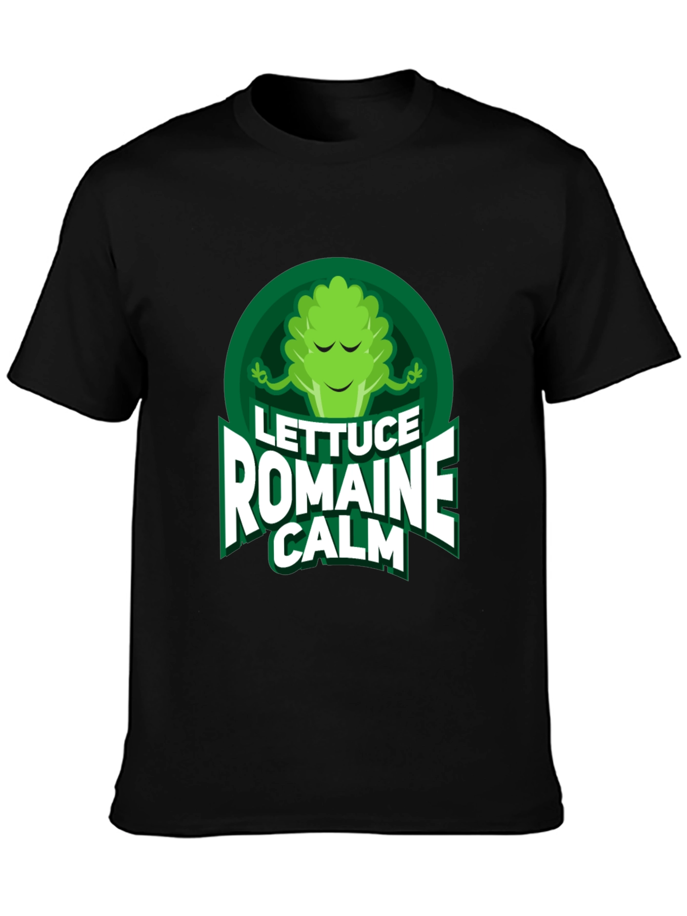 Black Lettuce Romaine Calm T-Shirt - Funny Vegan Tee view 3