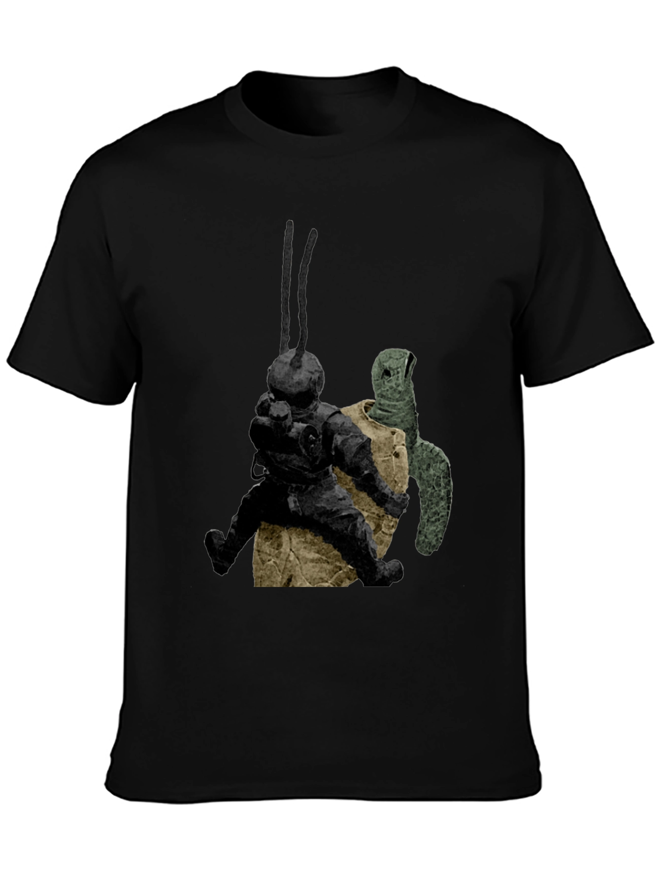 Black Diver & Turtle Graphic Tee - Unique Design, Soft Cotton view 3