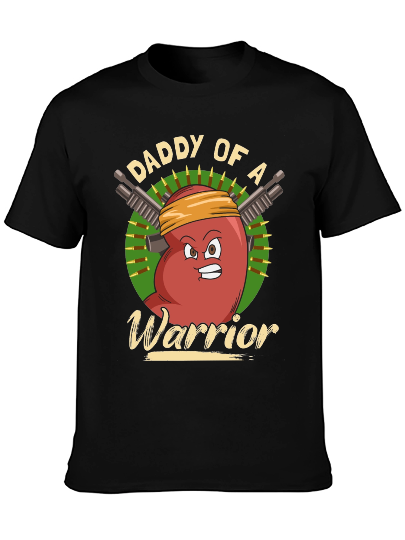 Black Daddy of a Warrior T-Shirt view 3