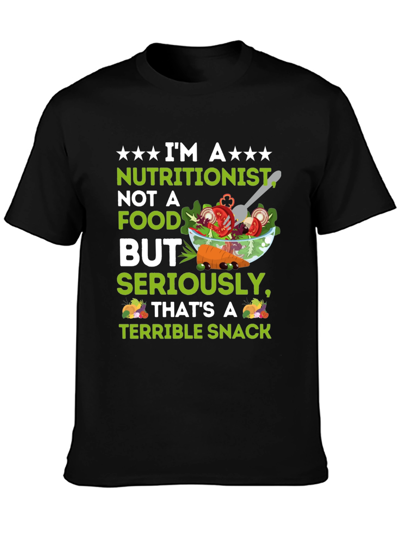 Black Nutritionist Terrible Snack Graphic Tee view 3