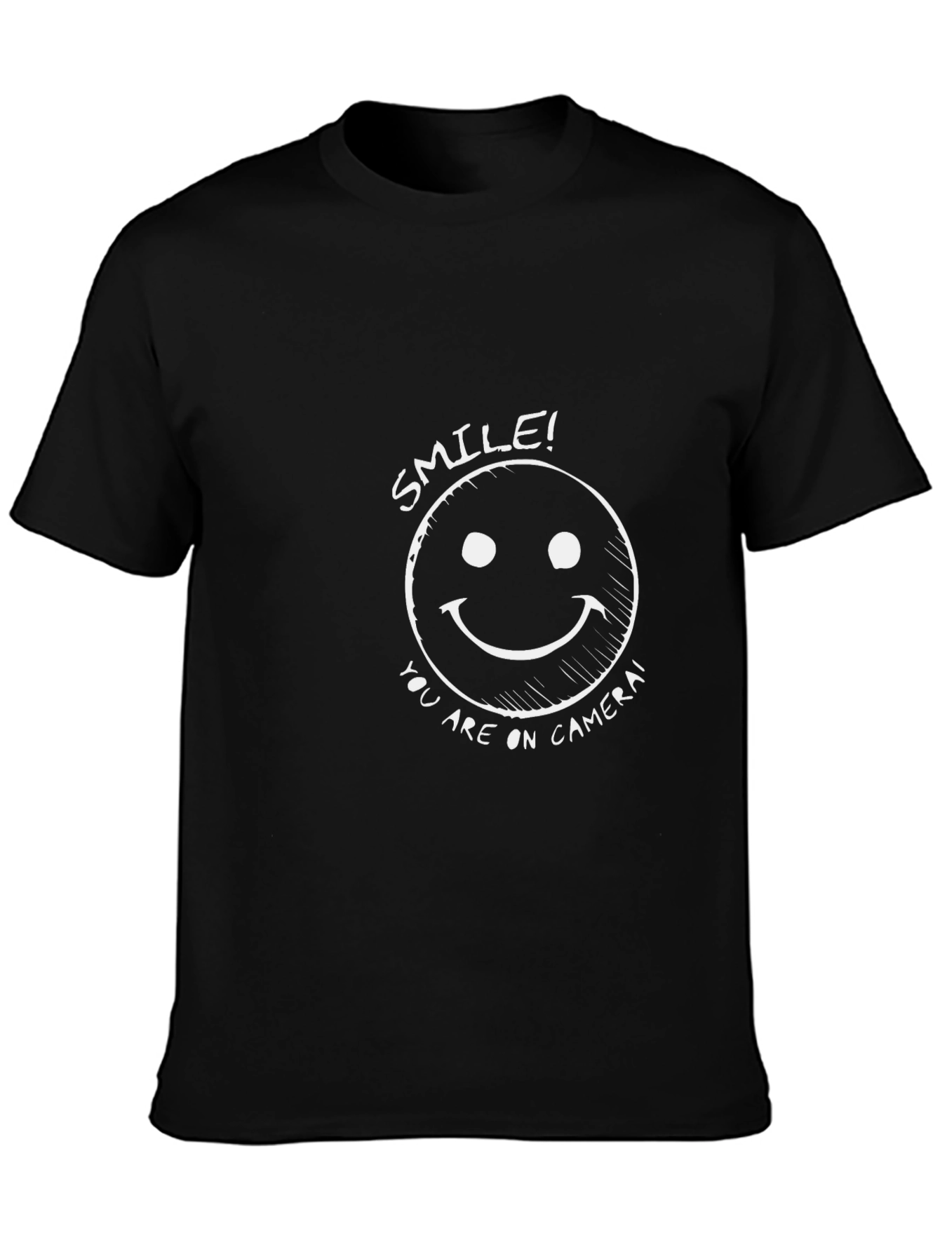 Black Smile! You Are On Camera Black T-Shirt view 3