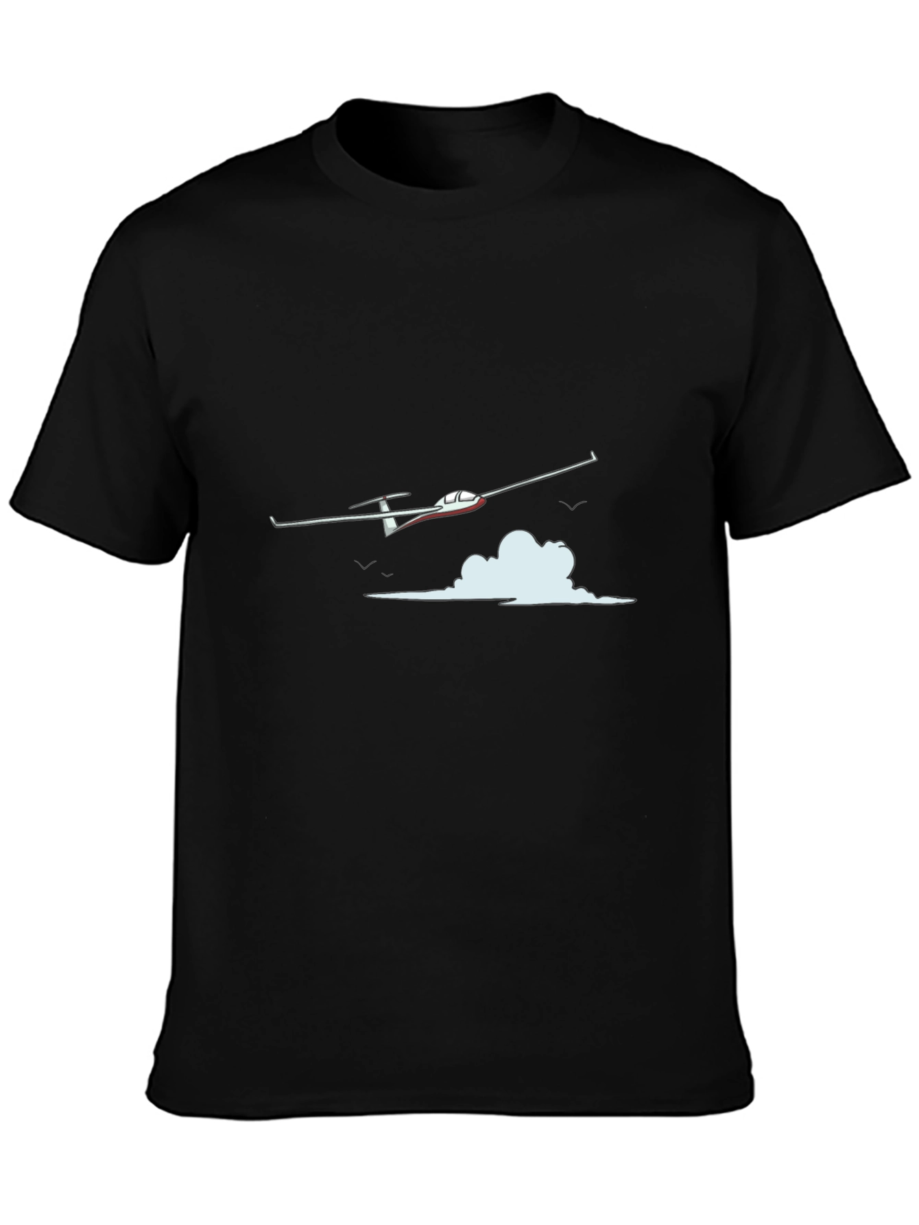 Black Glider Plane Graphic Black T-Shirt view 3