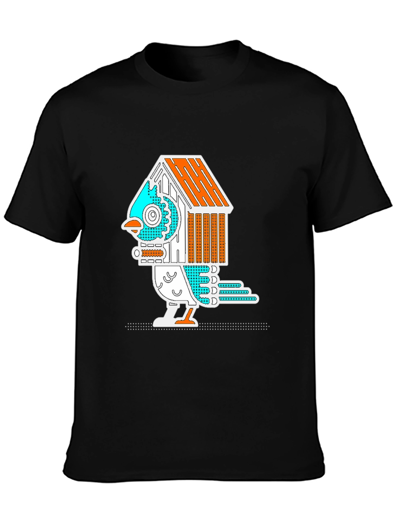 Black Birdhouse Bird Graphic Tee - Quirky & Unique view 3