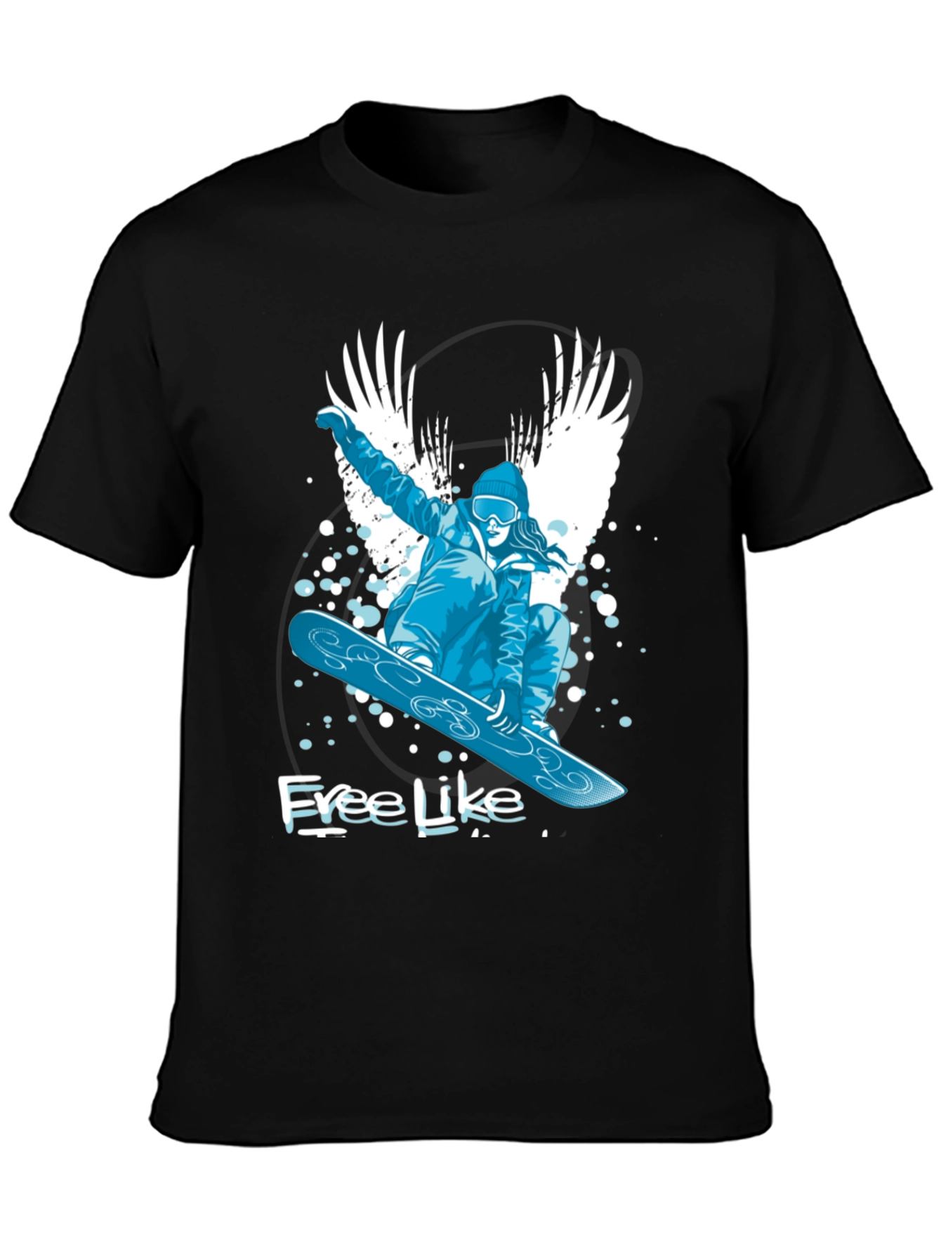 Black Free Like Snowboarder Black Tee view 3