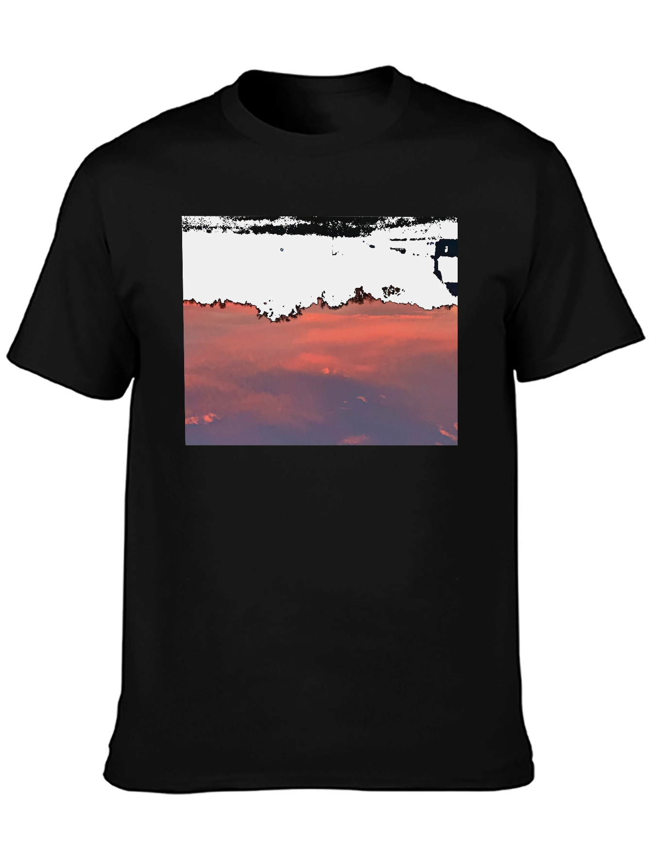 Black Sunset Sky Graphic Tee - Black Cotton Blend view 3