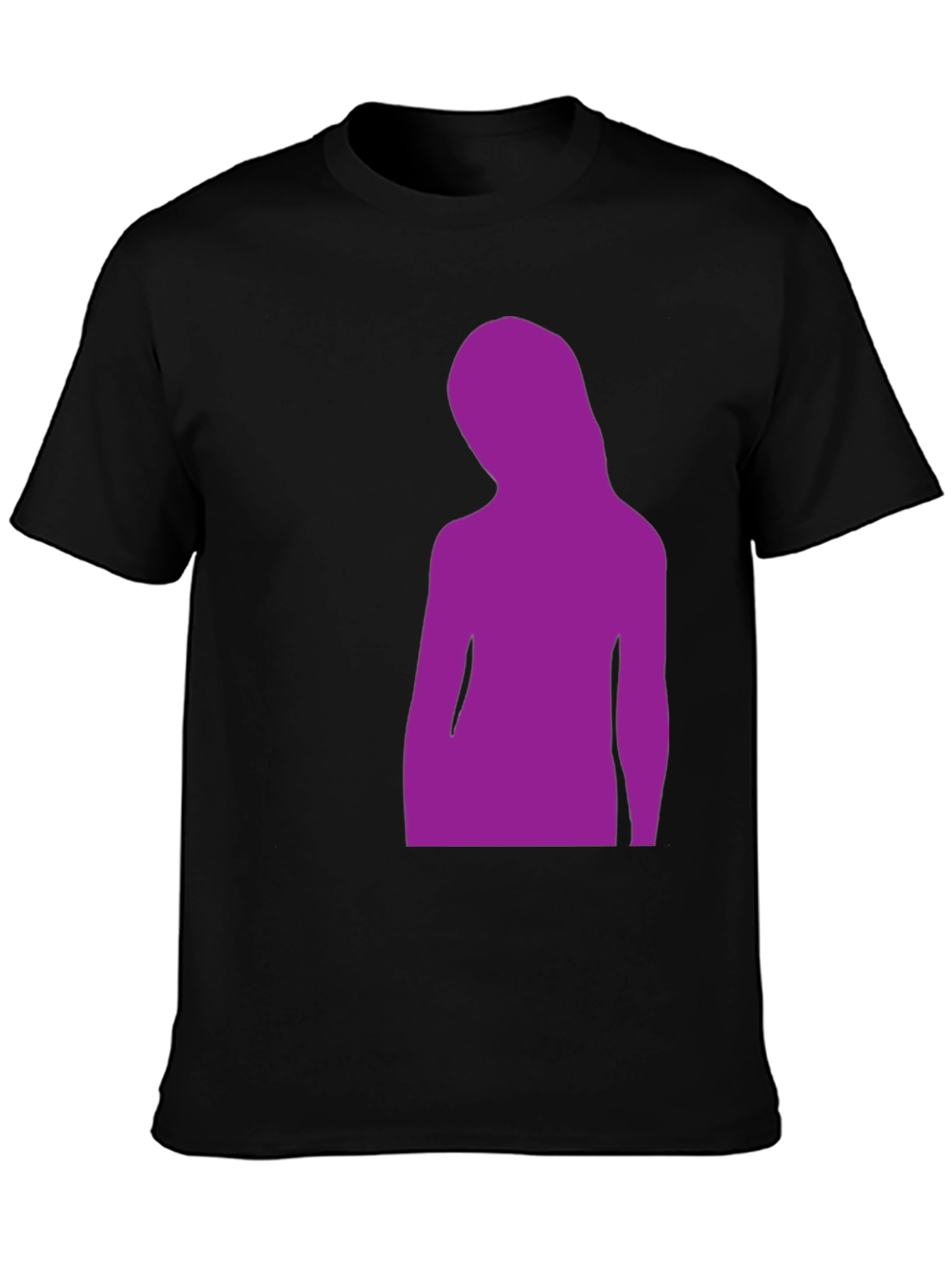 Black Purple Silhouette Graphic Black T-Shirt view 3