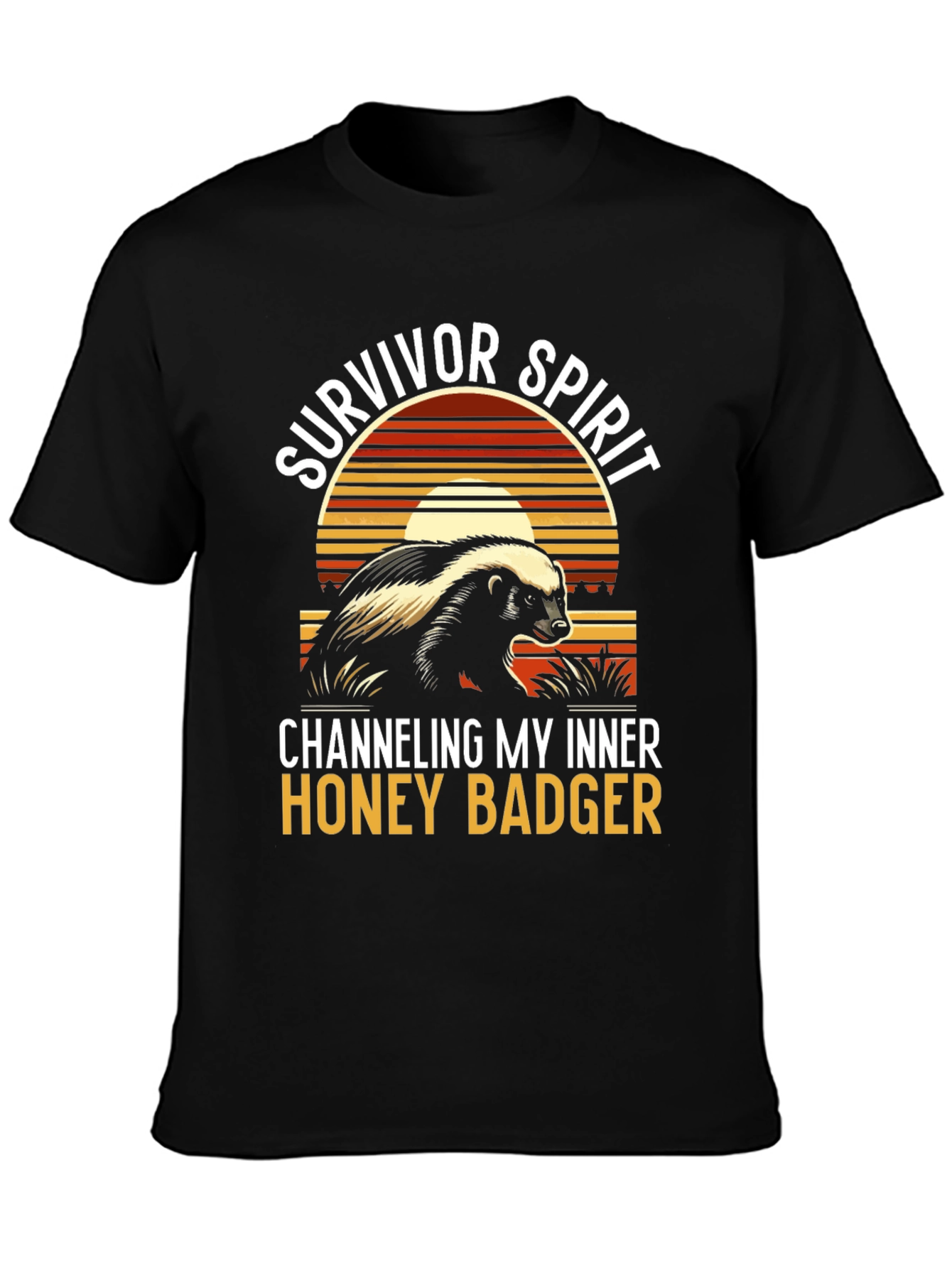Black Survivor Spirit Honey Badger Graphic Tee view 3