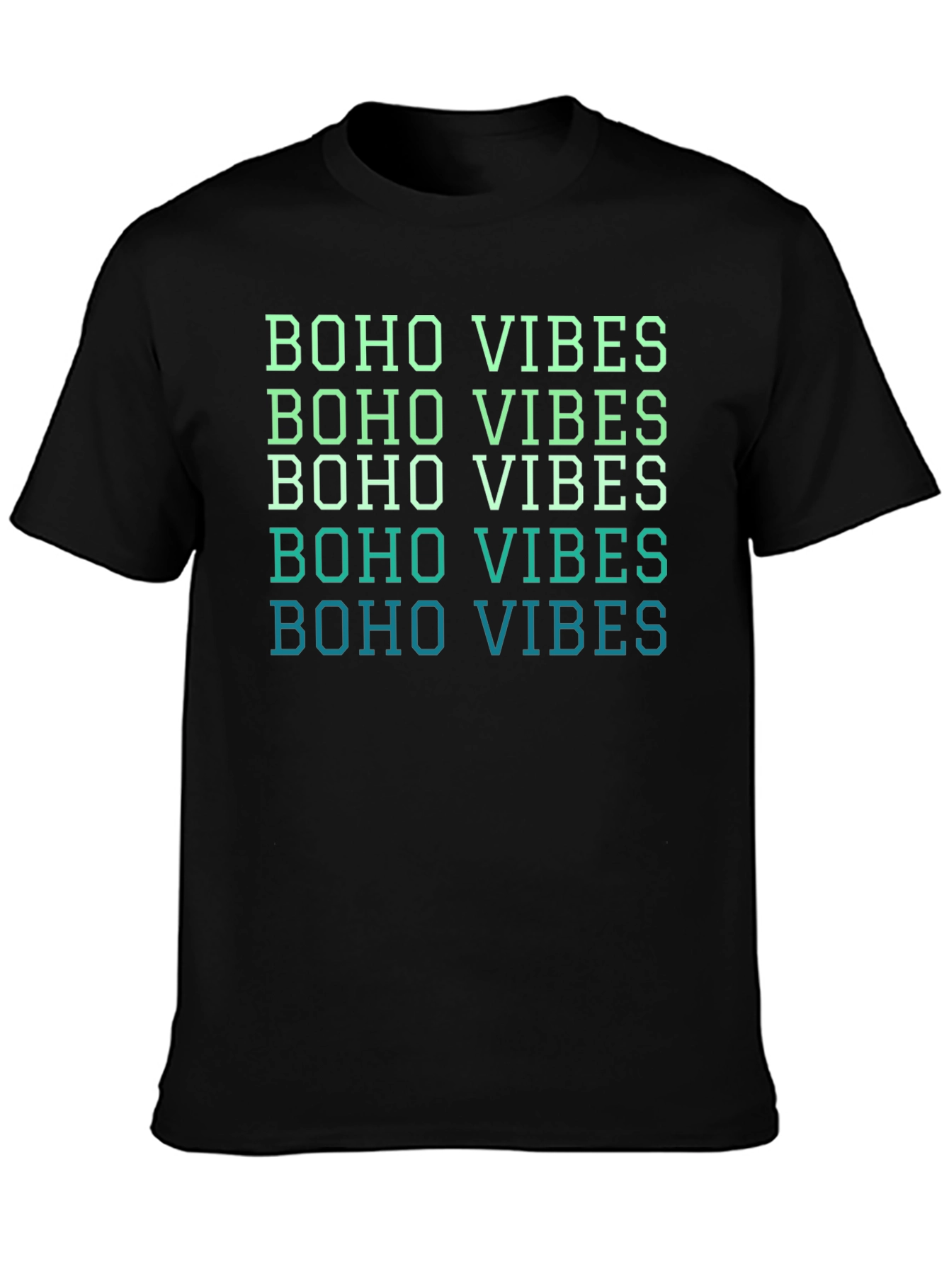 Black Boho Vibes Graphic Tee - Relaxed Fit Black T-Shirt view 3