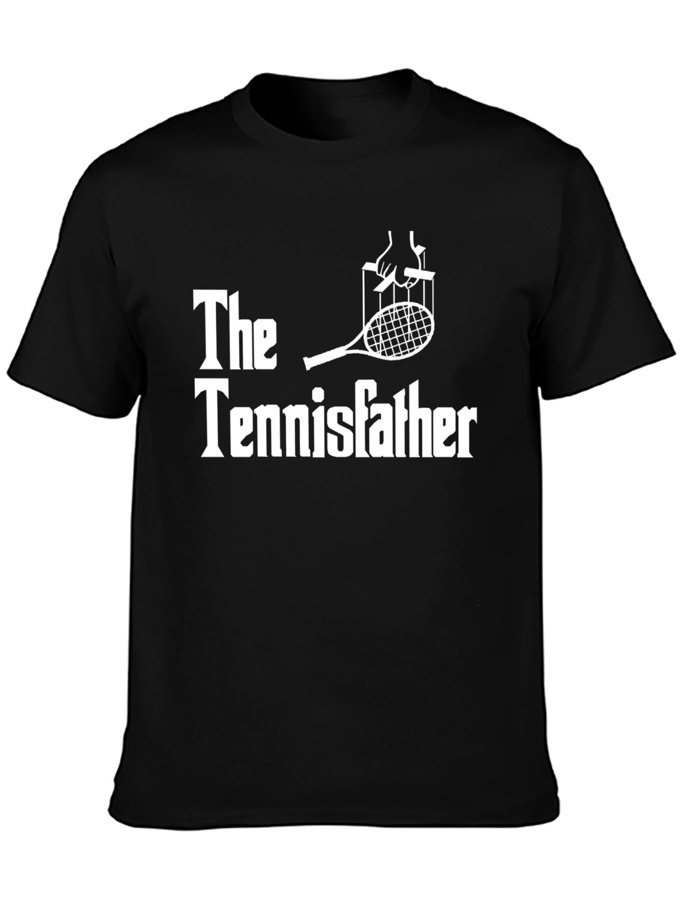 Black The Tennisfather T-Shirt - Funny Tennis Lover Gift view 3
