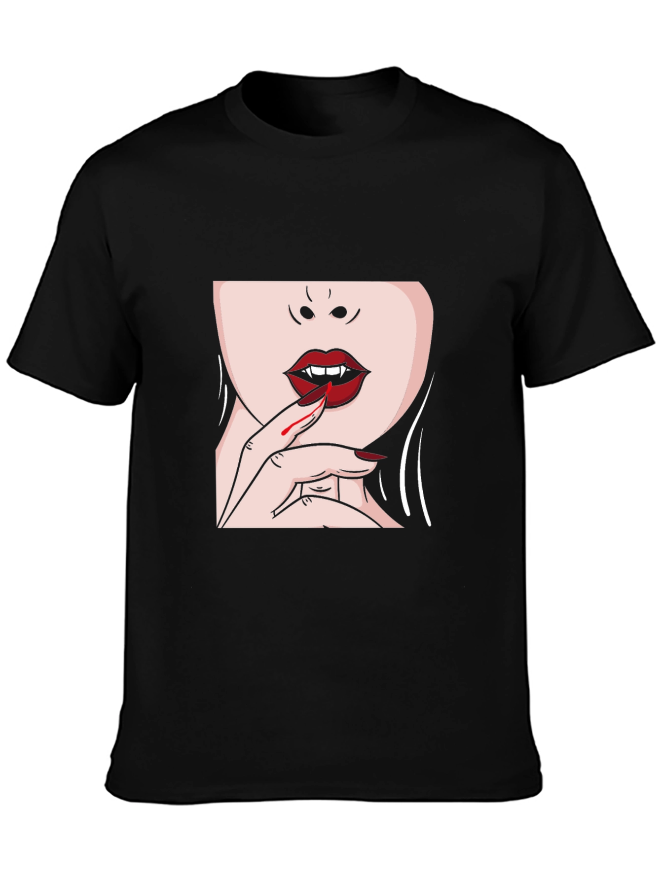 Black Vampire Kiss Graphic T-Shirt - Black view 3
