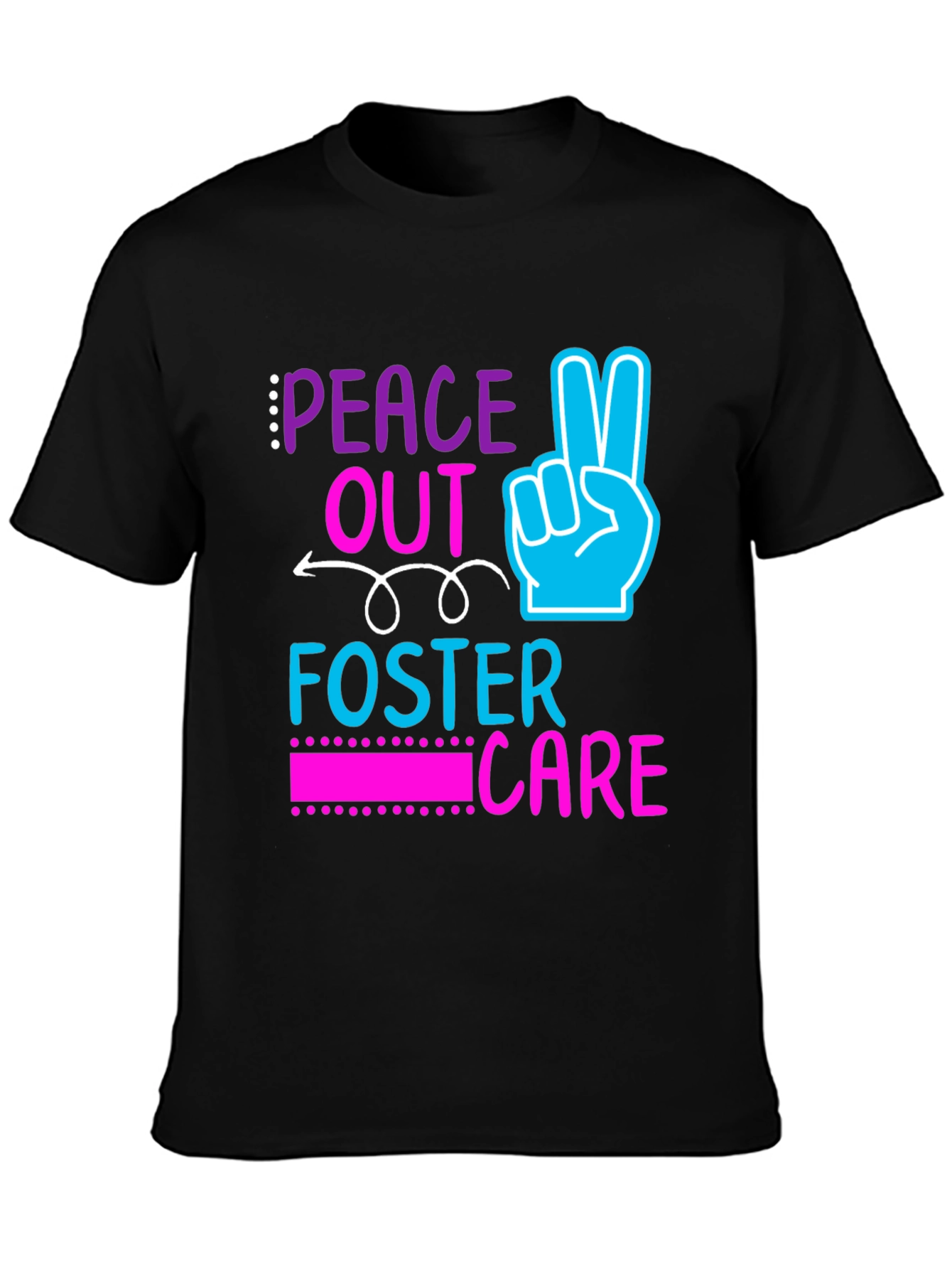 Black Peace Out Foster Care Graphic Tee view 3