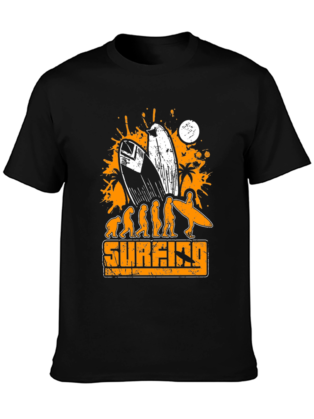 Black Surfing Evolution Graphic T-Shirt - Mens Black Tee view 3