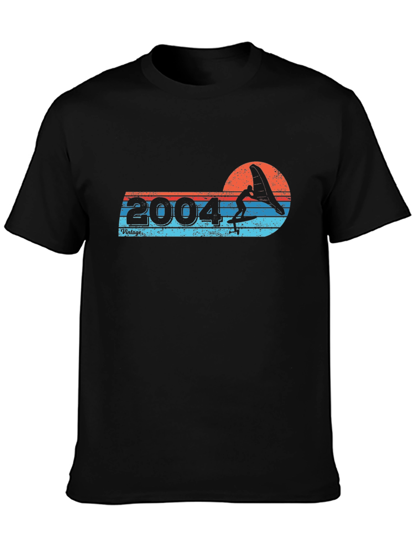 Black Vintage 2004 Wing Surfing T-Shirt view 3