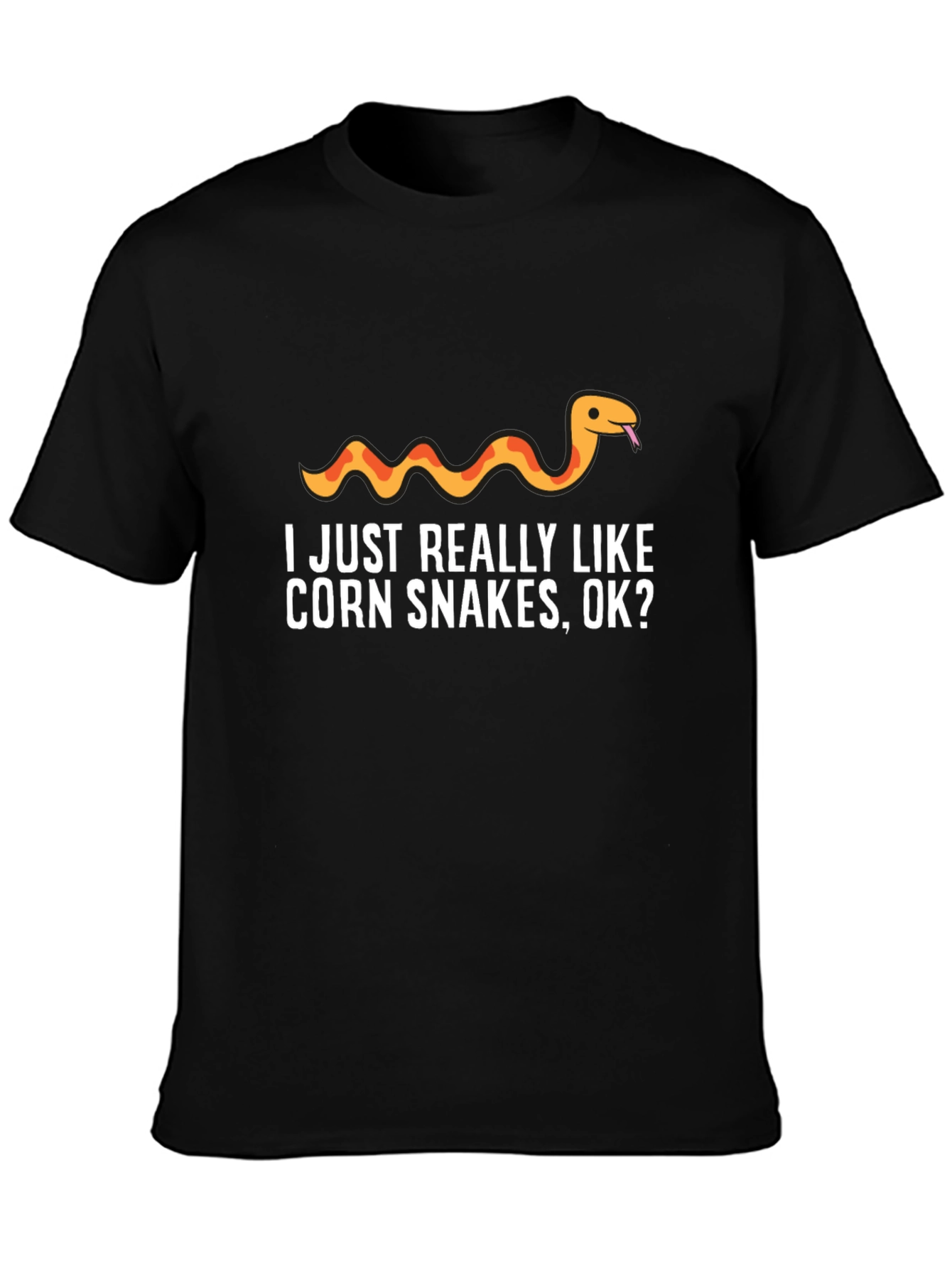 Black Corn Snake Lover T-Shirt - I Just Really Like Corn Snakes, OK? view 3