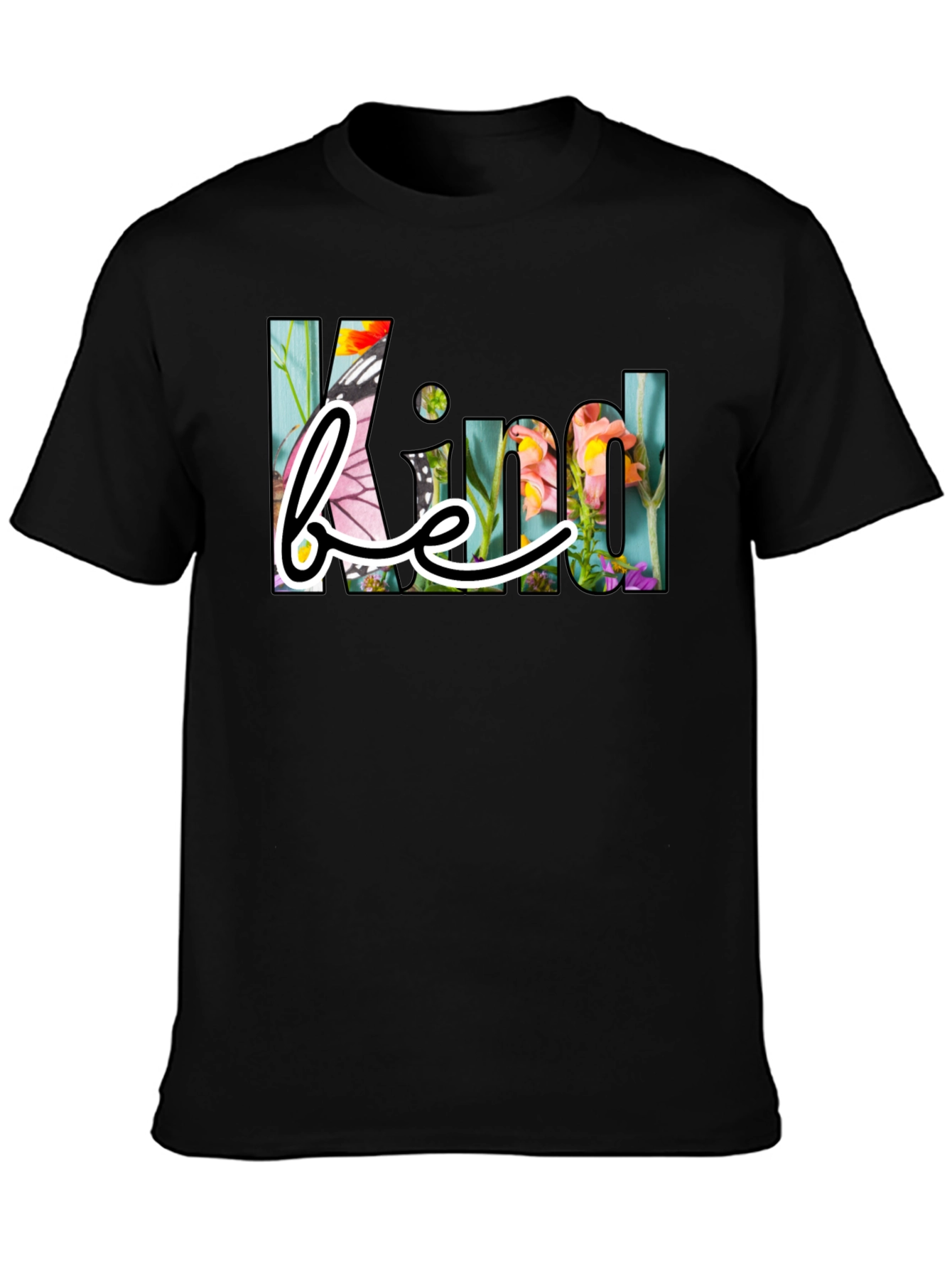 Black Be Kind Floral Graphic T-Shirt view 3