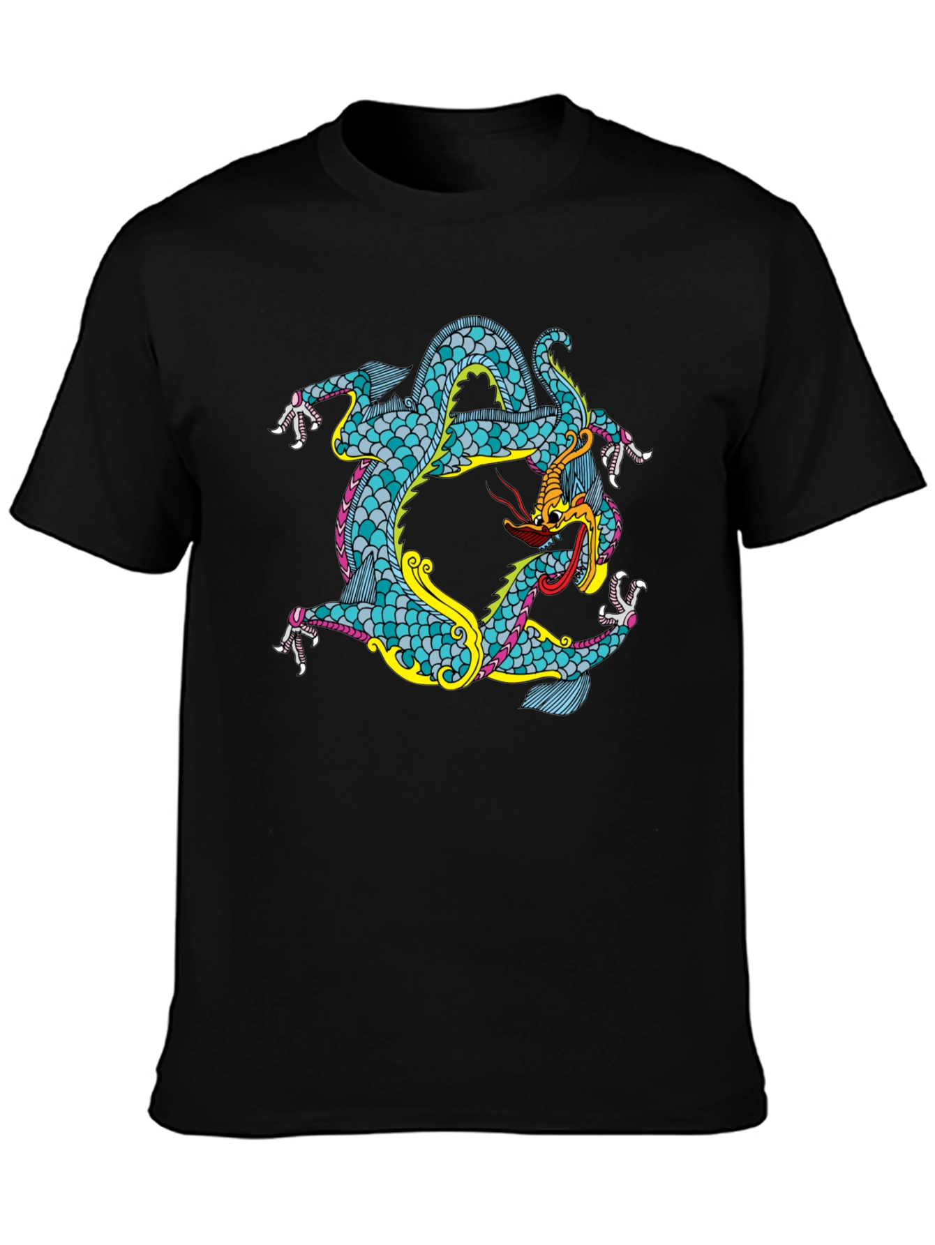 Black Dragon Graphic Black T-Shirt view 3