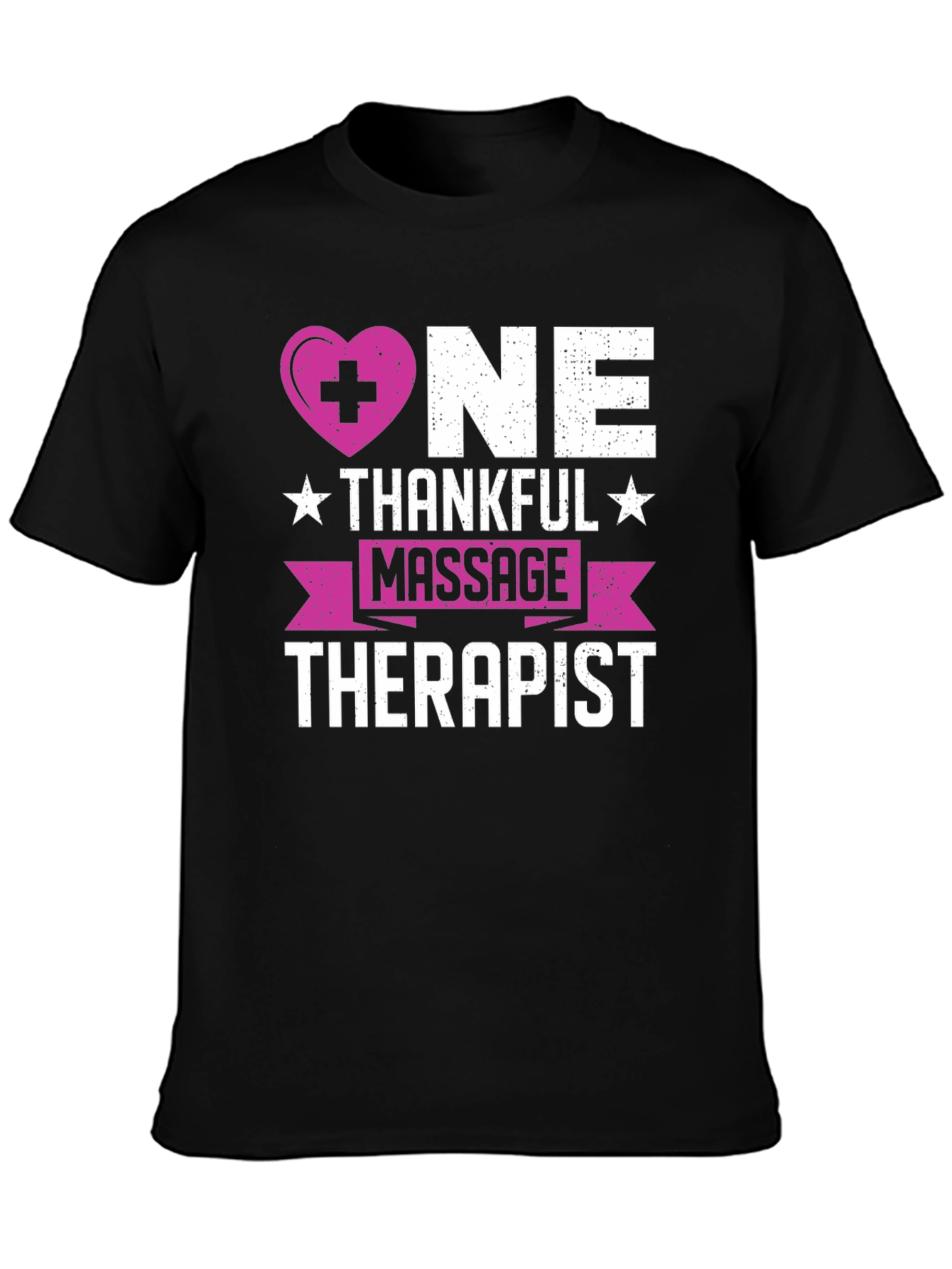 Black Thankful Massage Therapist T-Shirt view 3