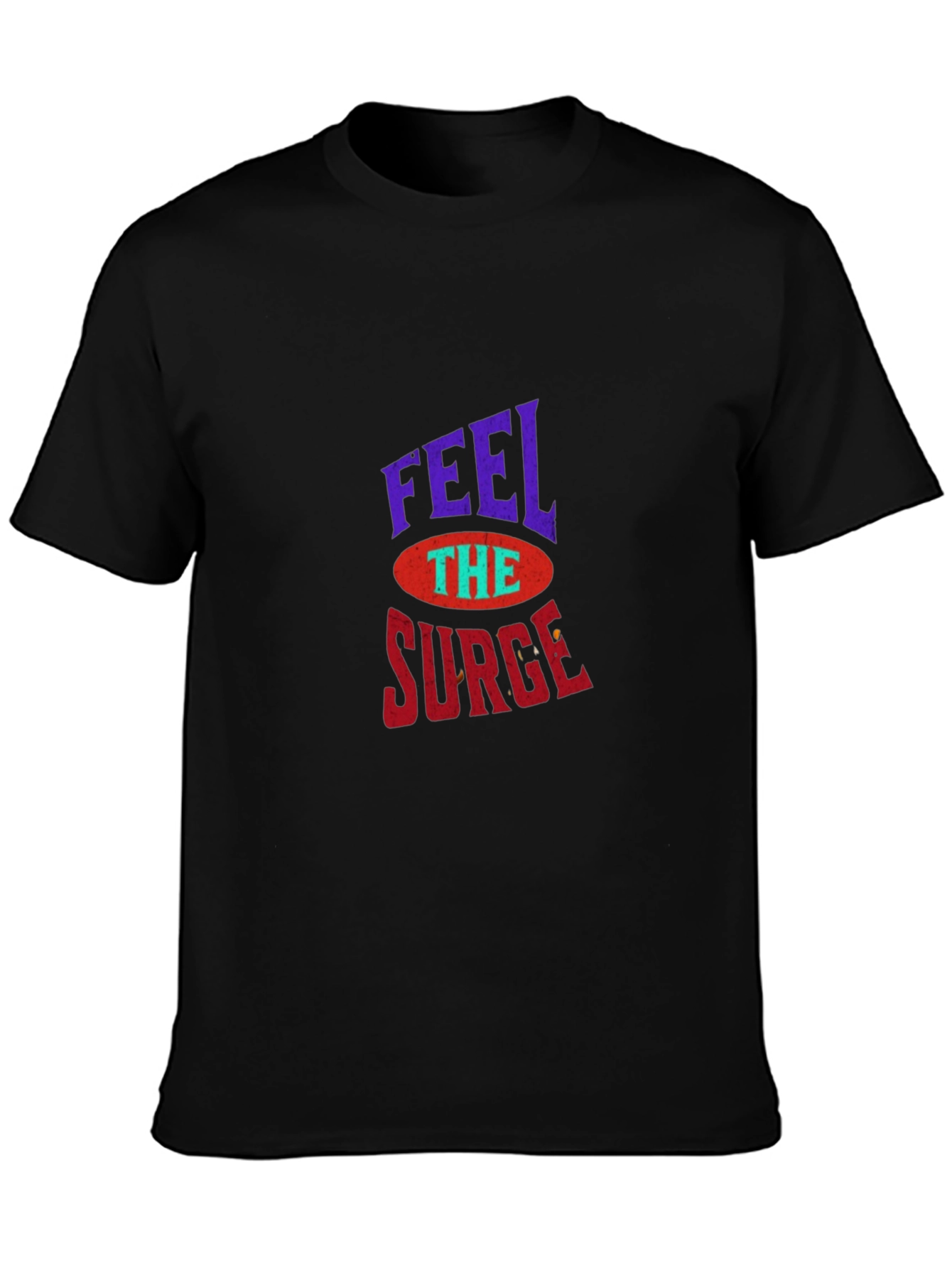 Black Feel The Surge Graphic Tee - Retro Style T-Shirt view 3
