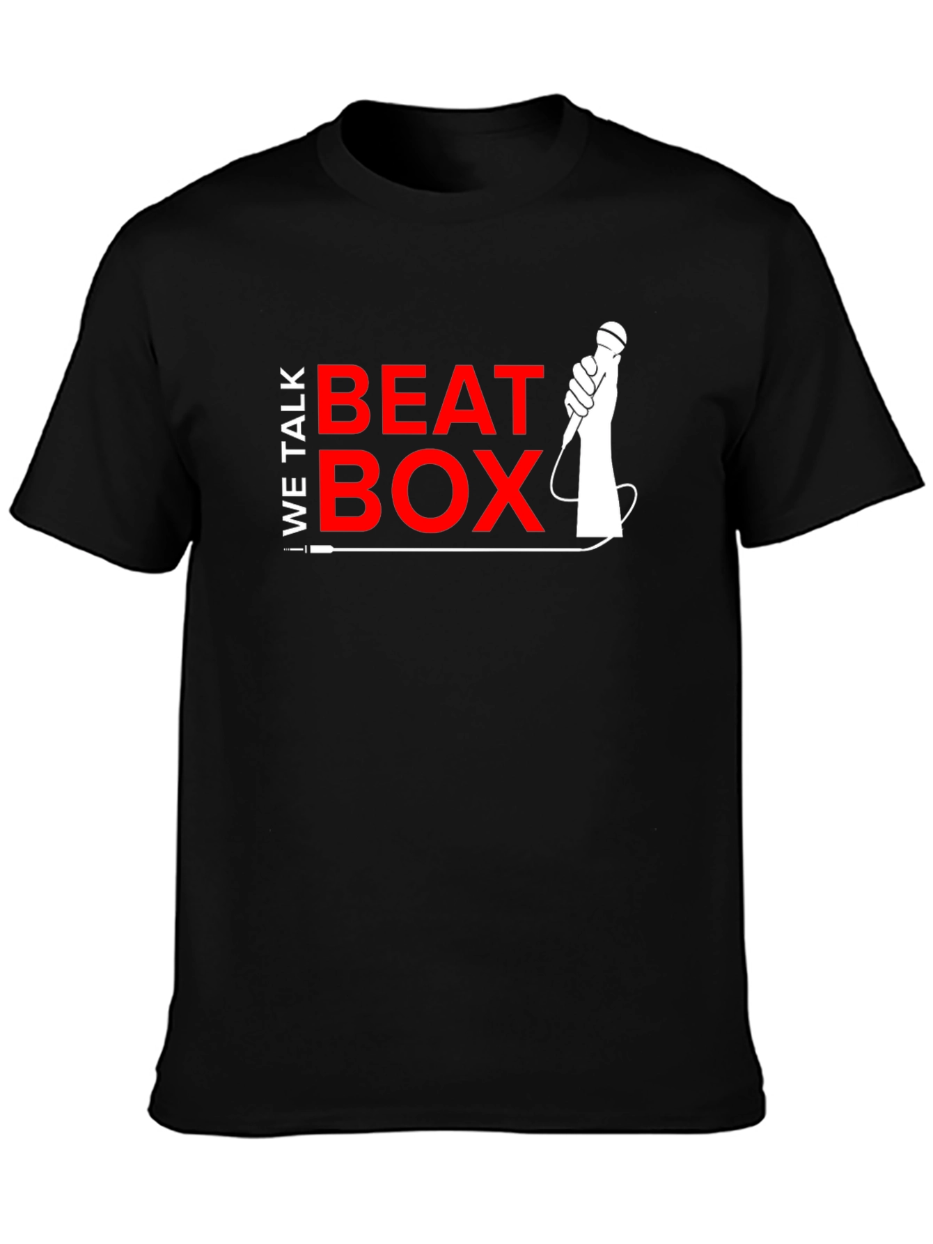 Black We Talk Beat Box Graphic T-Shirt view 3