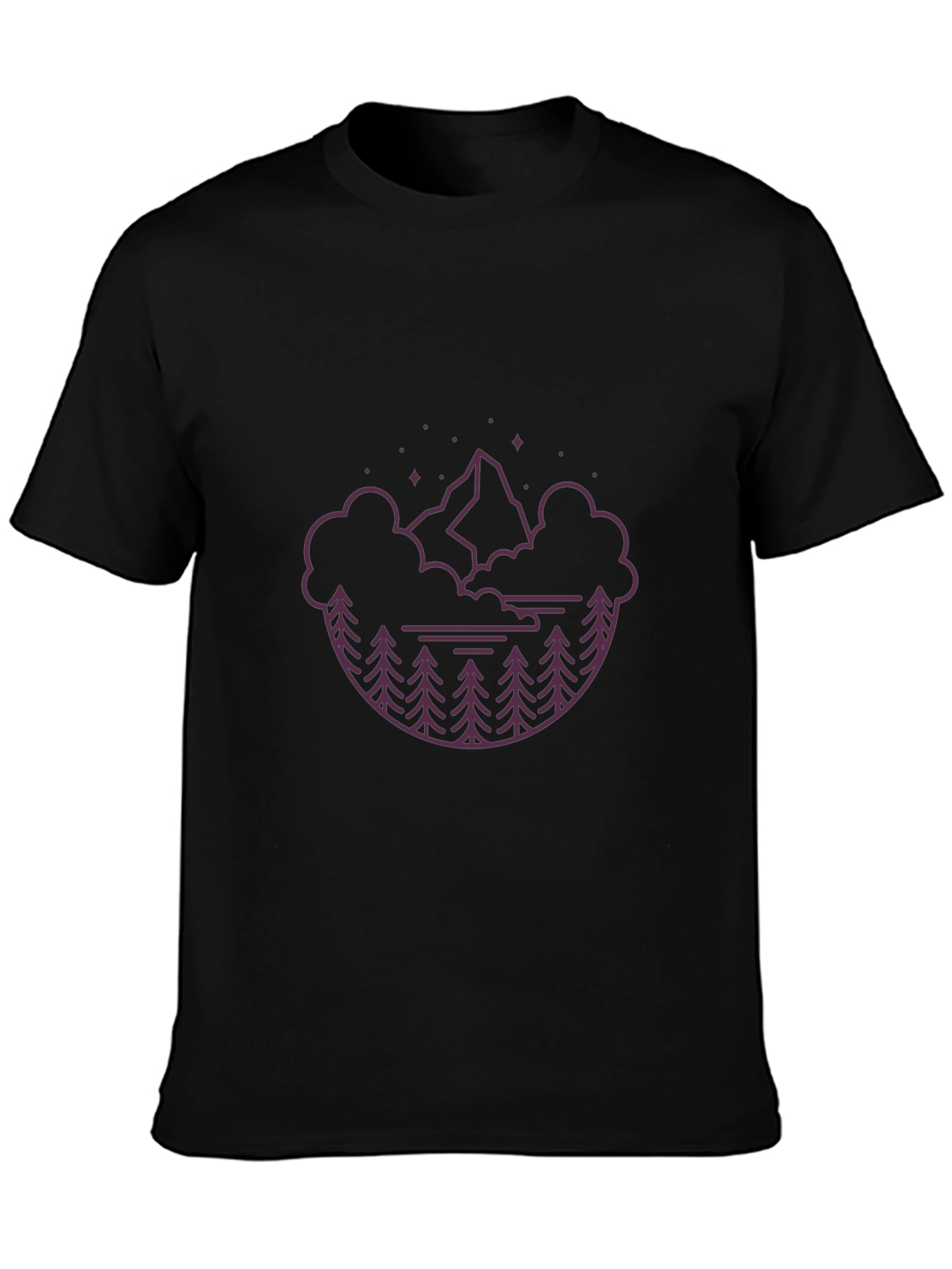 Black Mountainscape Graphic Tee - Nature Inspired Design view 3