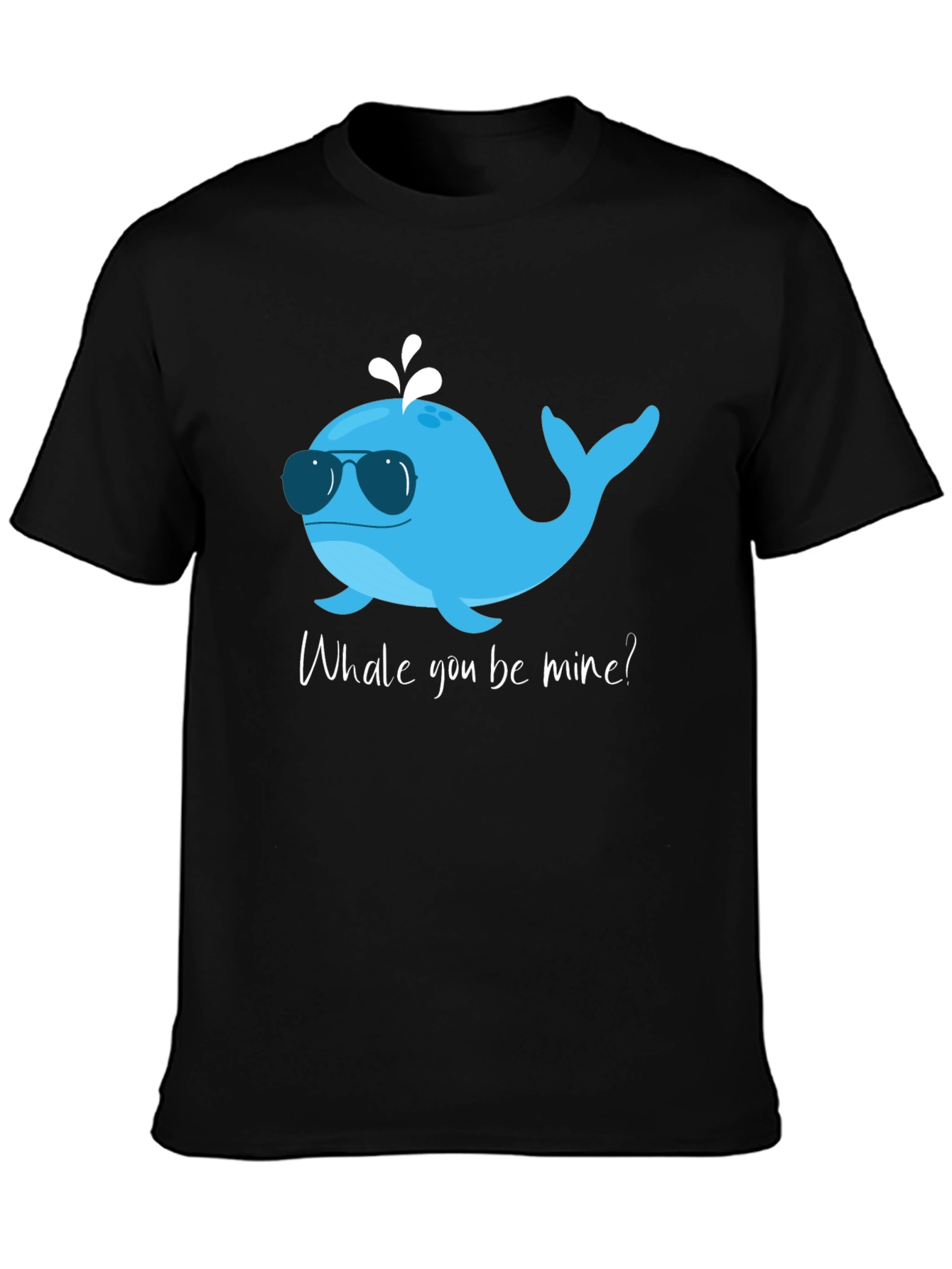 Black Whale You Be Mine T-Shirt - Cute Ocean Valentine Tee view 3