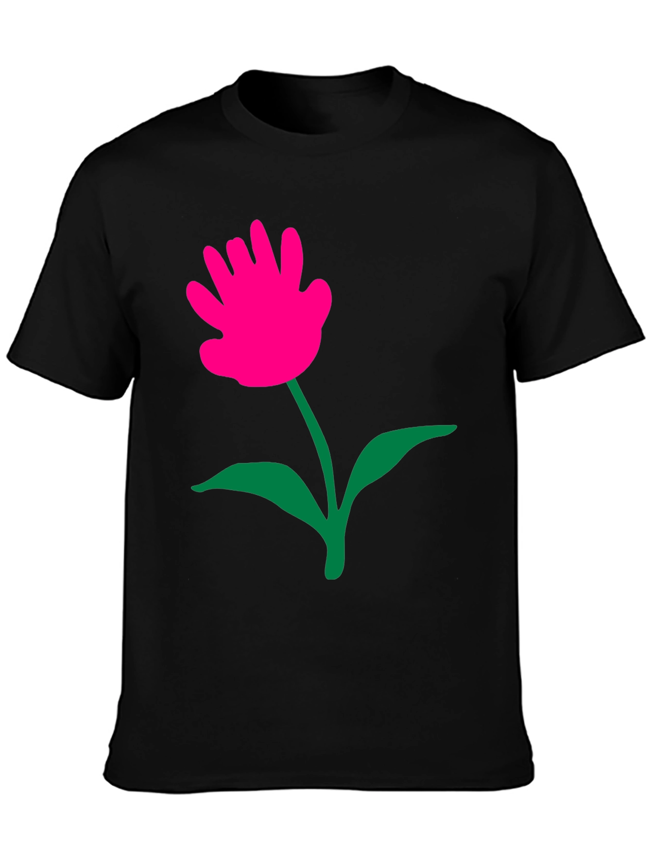 Black Funky Flower Graphic Tee - Black view 3