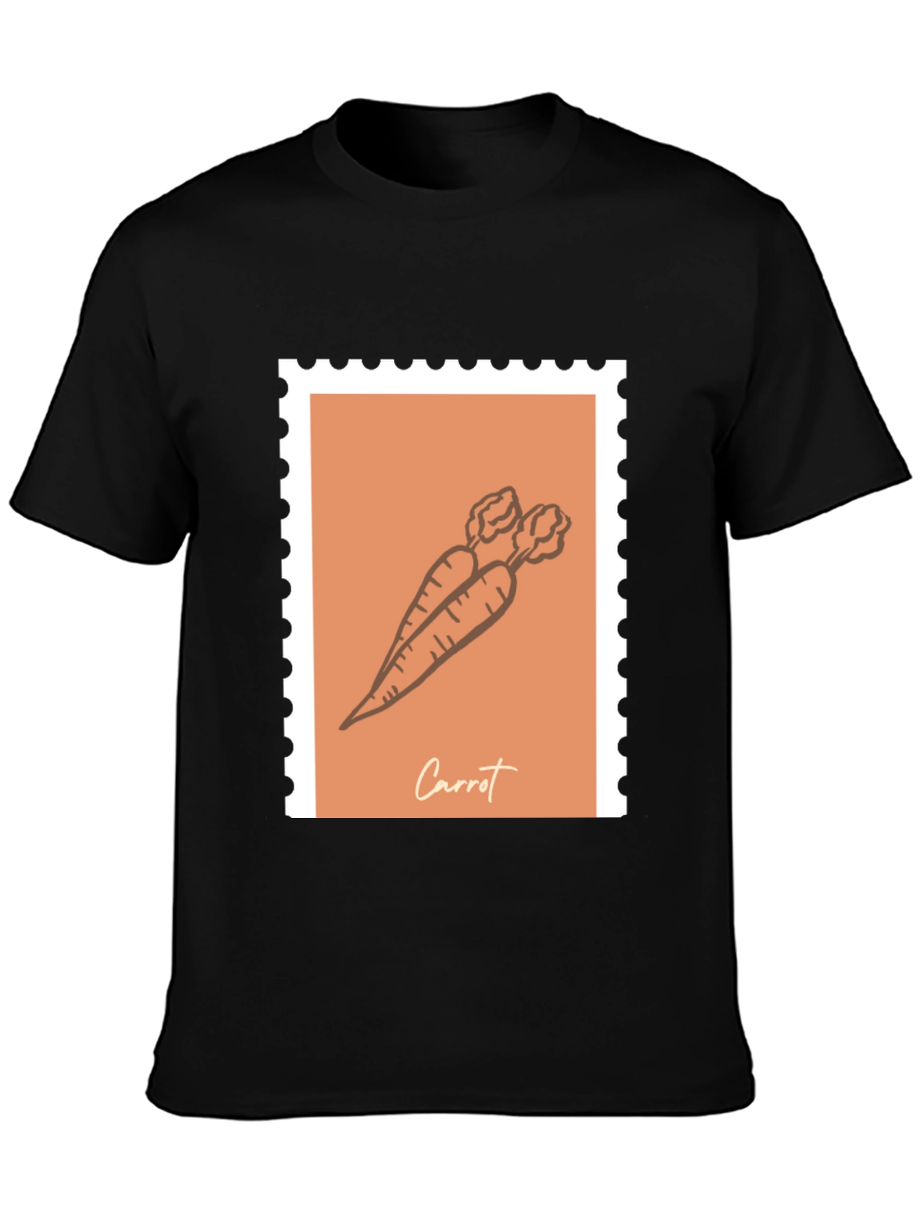 Black Carrot Stamp Graphic T-Shirt - Unisex Casual Tee view 3