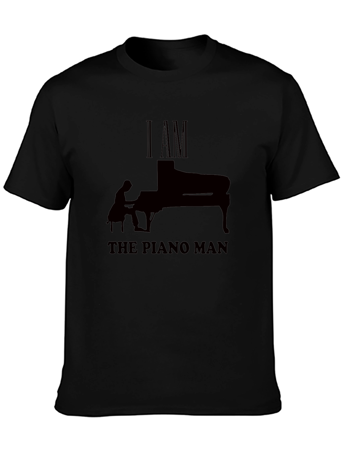 Black I AM THE PIANO MAN T-Shirt view 3