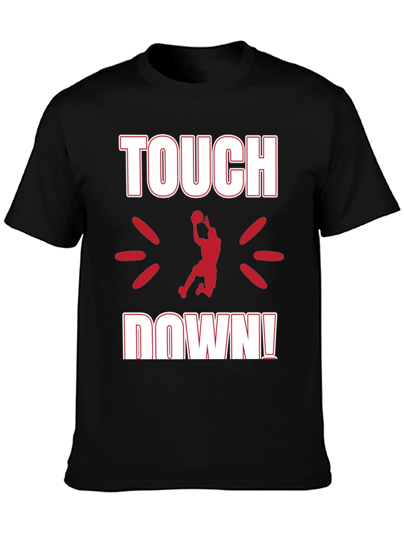 Black Touchdown Graphic Tee - Black Cotton Jersey view 3