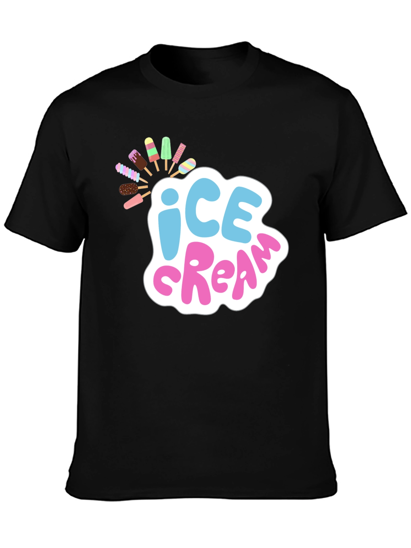 Black Ice Cream Graphic T-Shirt - Fun Summer Style view 3