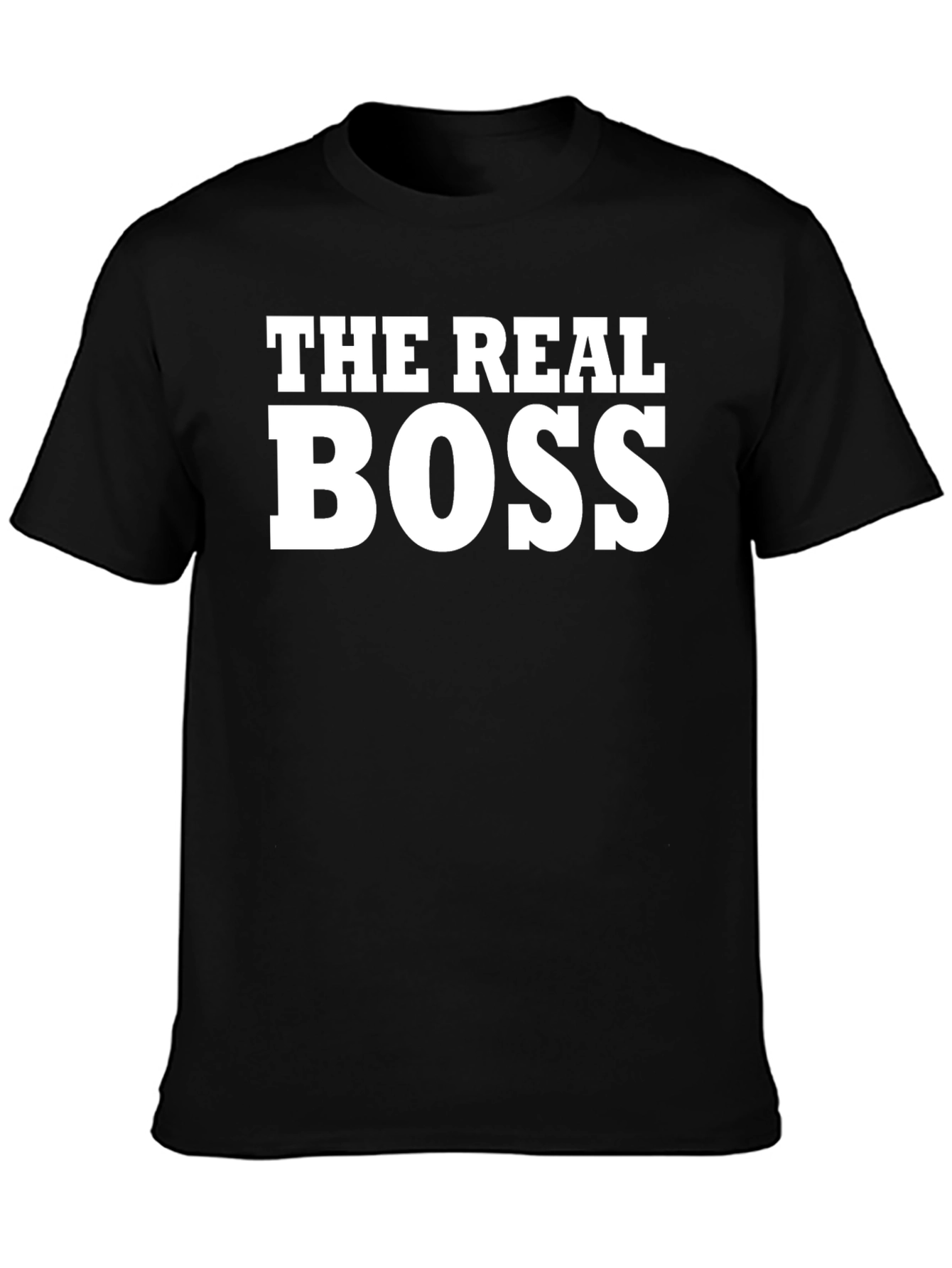 Black The Real Boss Graphic Tee - Bold Statement Shirt view 3